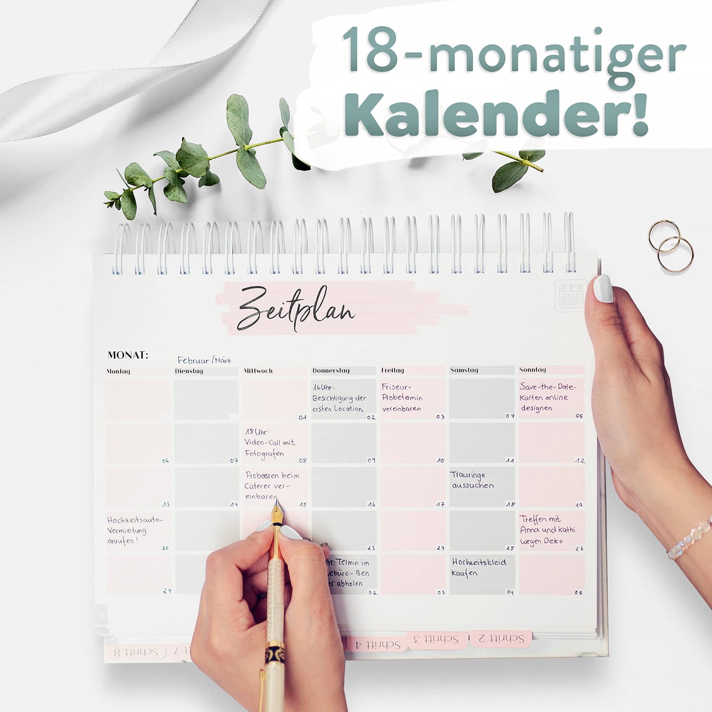 TWIVEE - The ultimate wedding planner - in German - over 200 pages - includes organizer and calendar - perfect gift for engagement - Wedding planning made easy.
