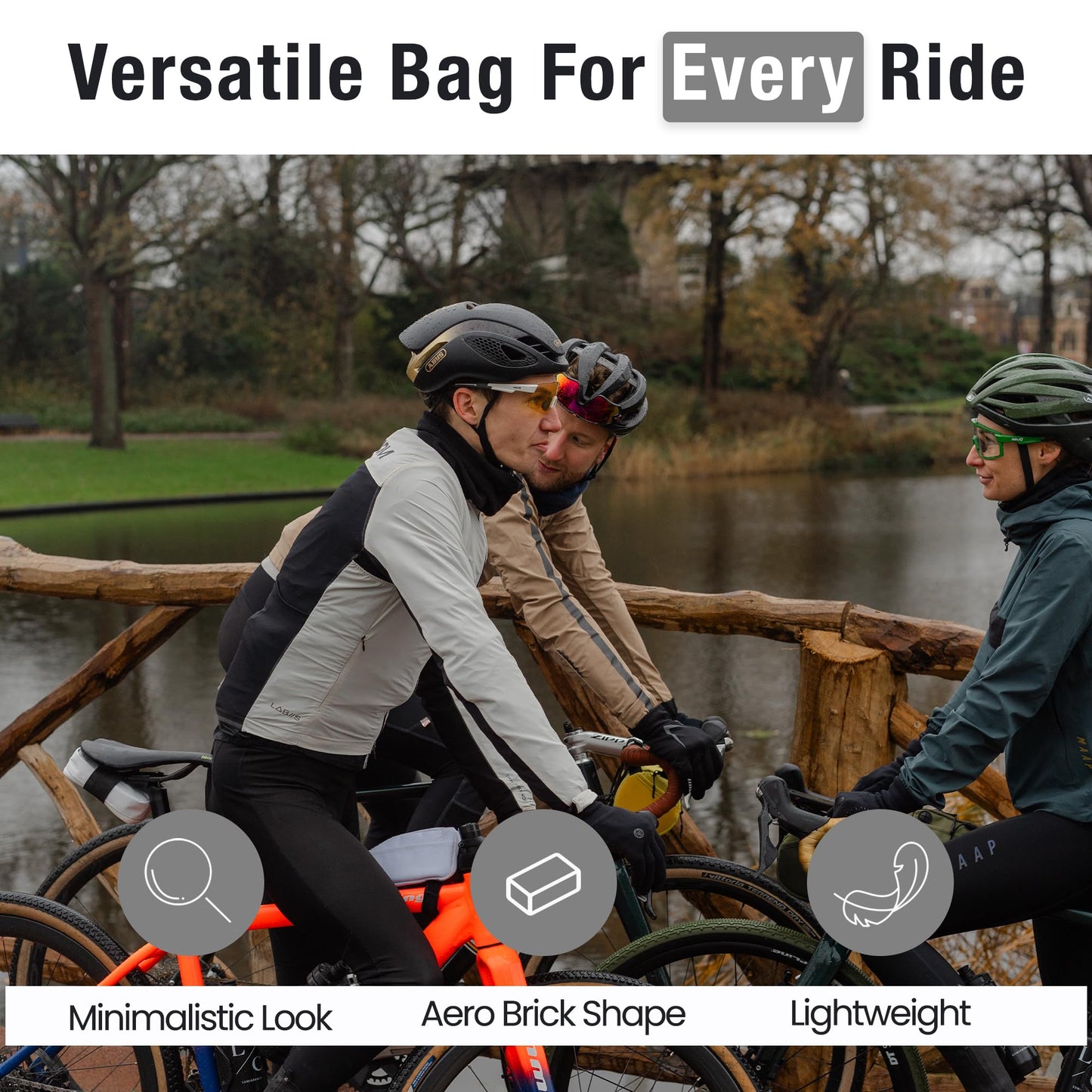 Lumiere & Co. Falcon Magnetic Saddle Bag - 0.37L | 5" x 3" x 1.5" | Slim minimalist design, quick magnetic buckle attachment | Road bike saddlebag (White, Ultra Small)