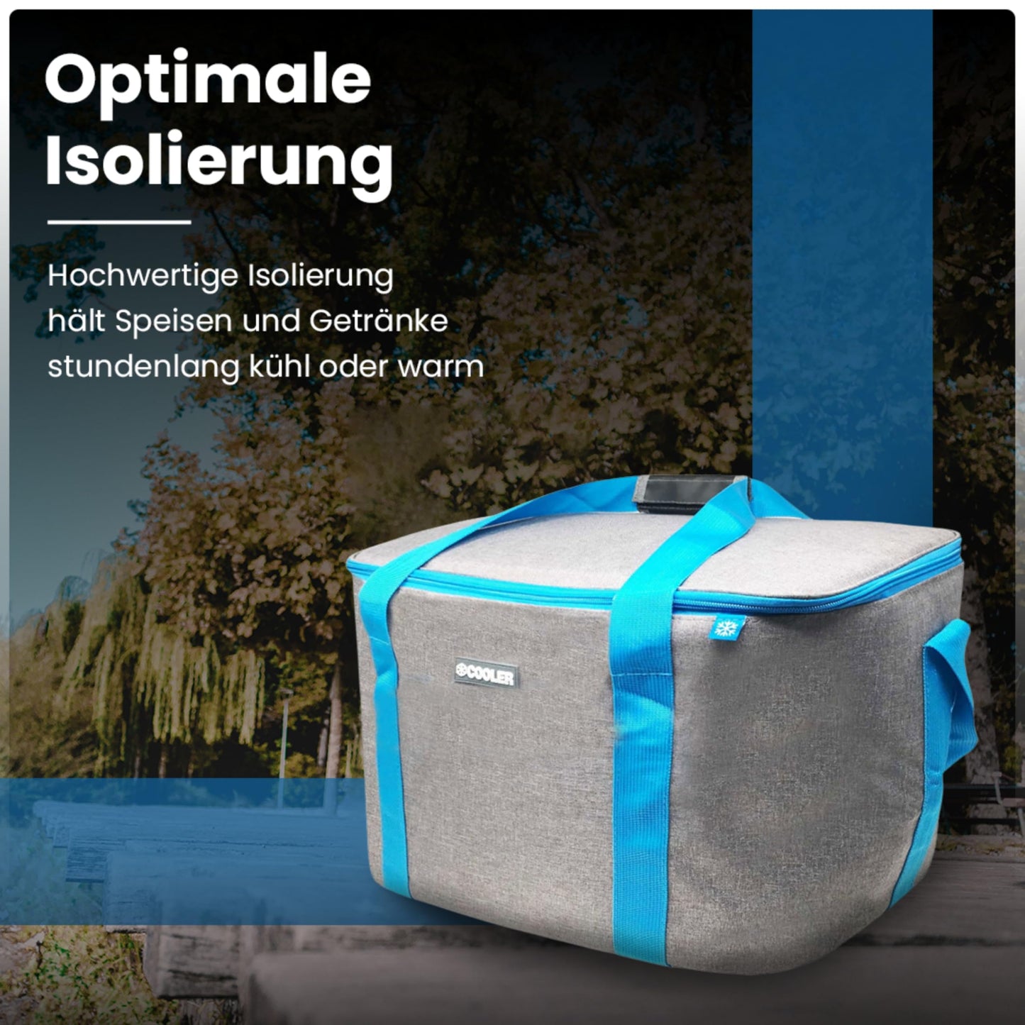 ToCi Cooler Bag 36 Liter Insulated Bag Thermal Bag Picnic Bag for Picnics Camping Holiday Hiking BBQ | Gray