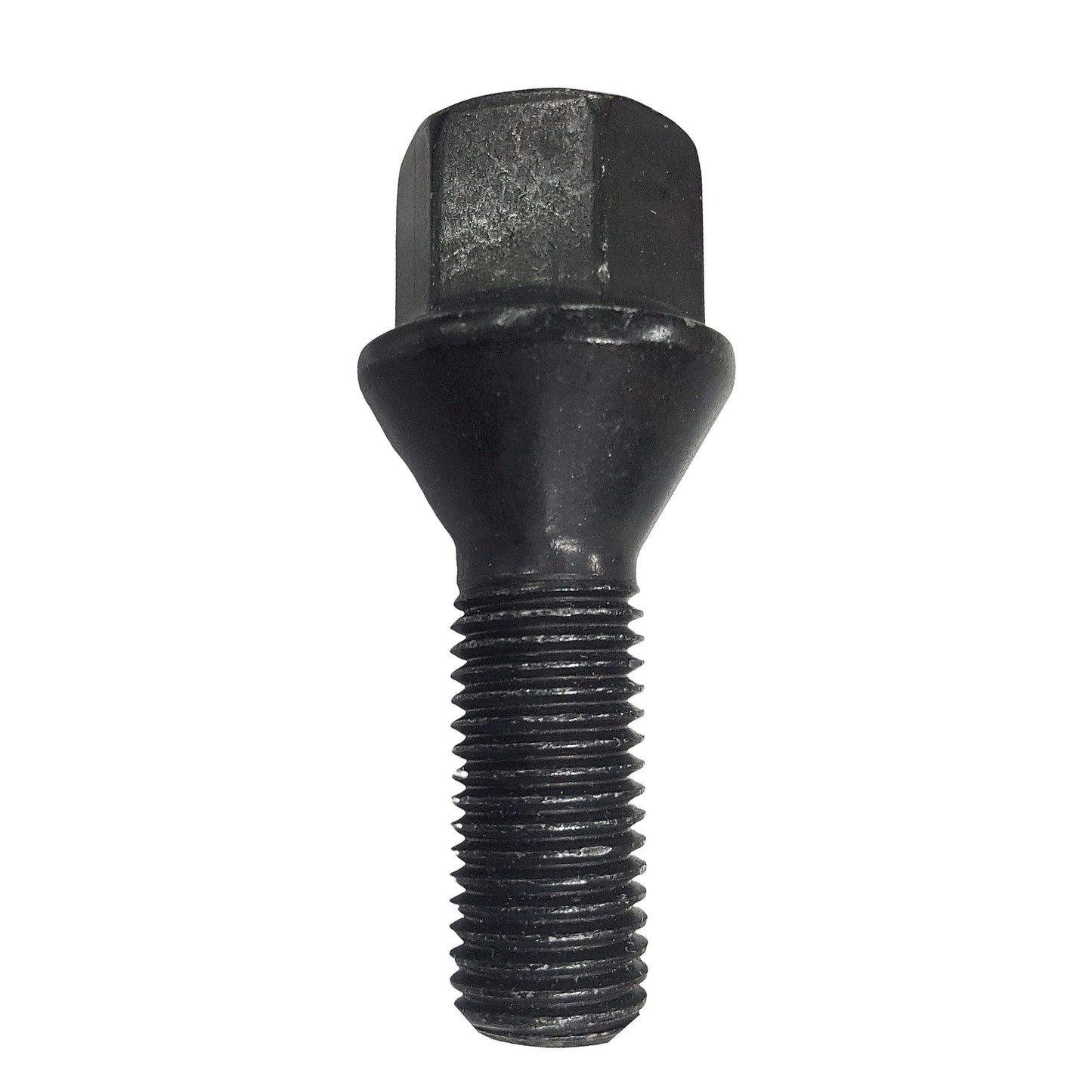 20 wheel bolts cone seat black M14x1.5 28mm