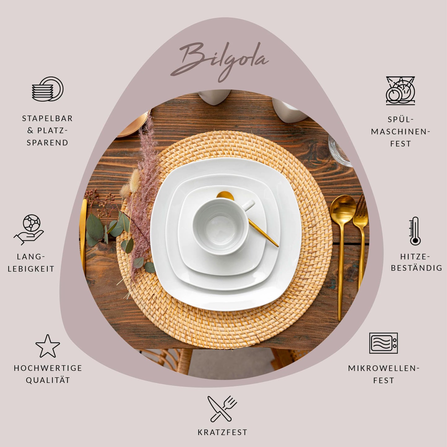 Singer | Coffee Mug Set Bilgola 6-piece porcelain mug set for 6 people, tea mugs, expandable, everyday, breakfast, capacity: 350 ml | PREMIUM COLLECTION