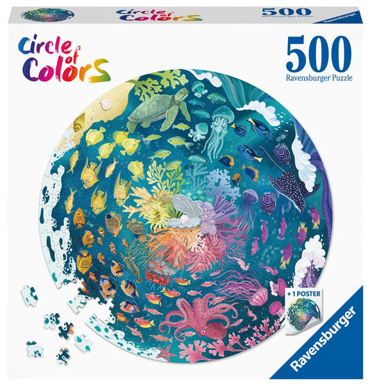 Ravensburger Puzzle 17170 Circle of Colors - Ocean & Submarine 500 pieces Puzzle & Puzzle 17172 Circle of Colors - Animals 500 pieces