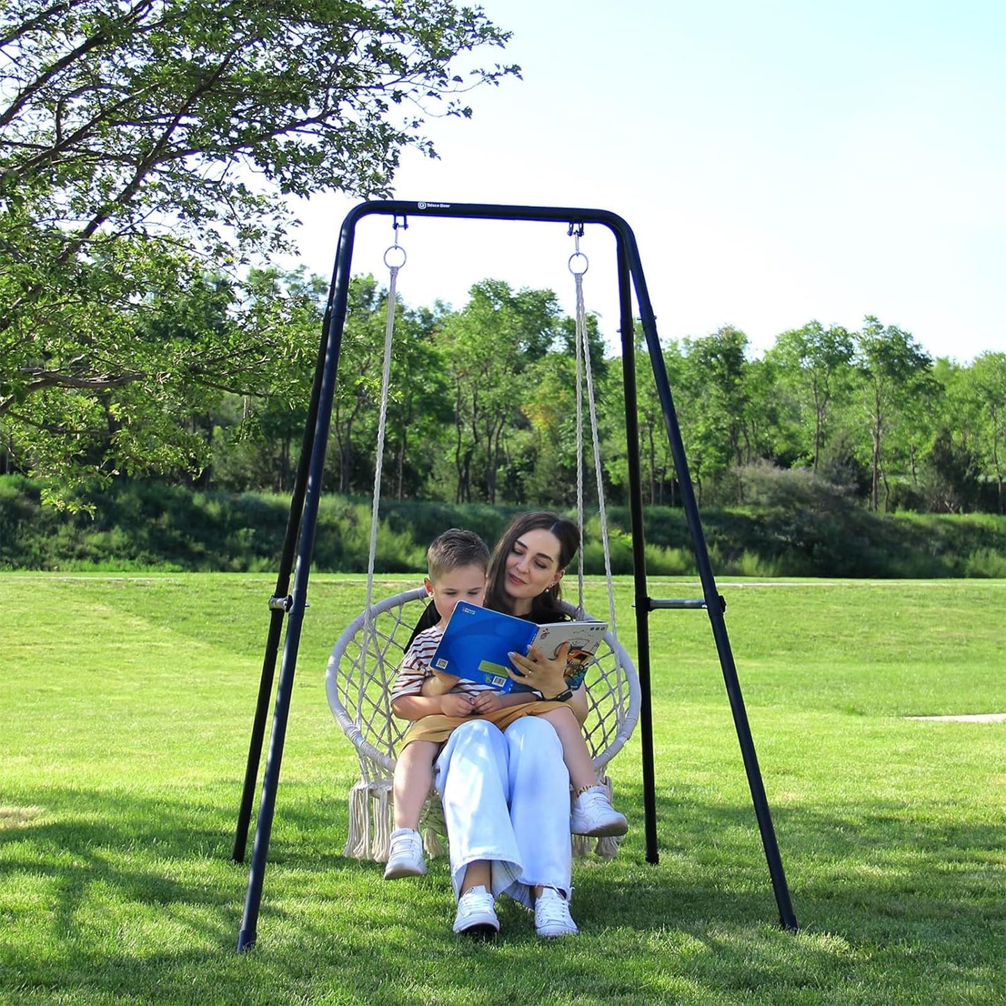Hammock stand, hanging chair stand, Max load 150 kg, hammock stand, for indoor or outdoor use, with stand (black)