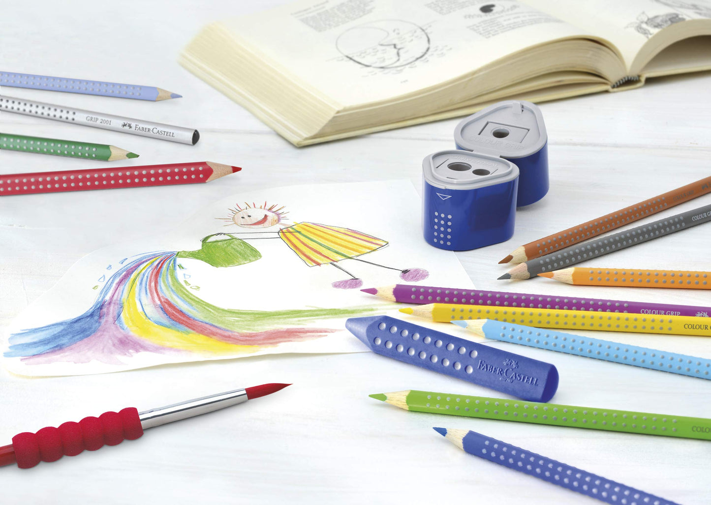 Faber-Castell 112423 - Colored pencils Colour GRIP 2001, 24-piece metal case