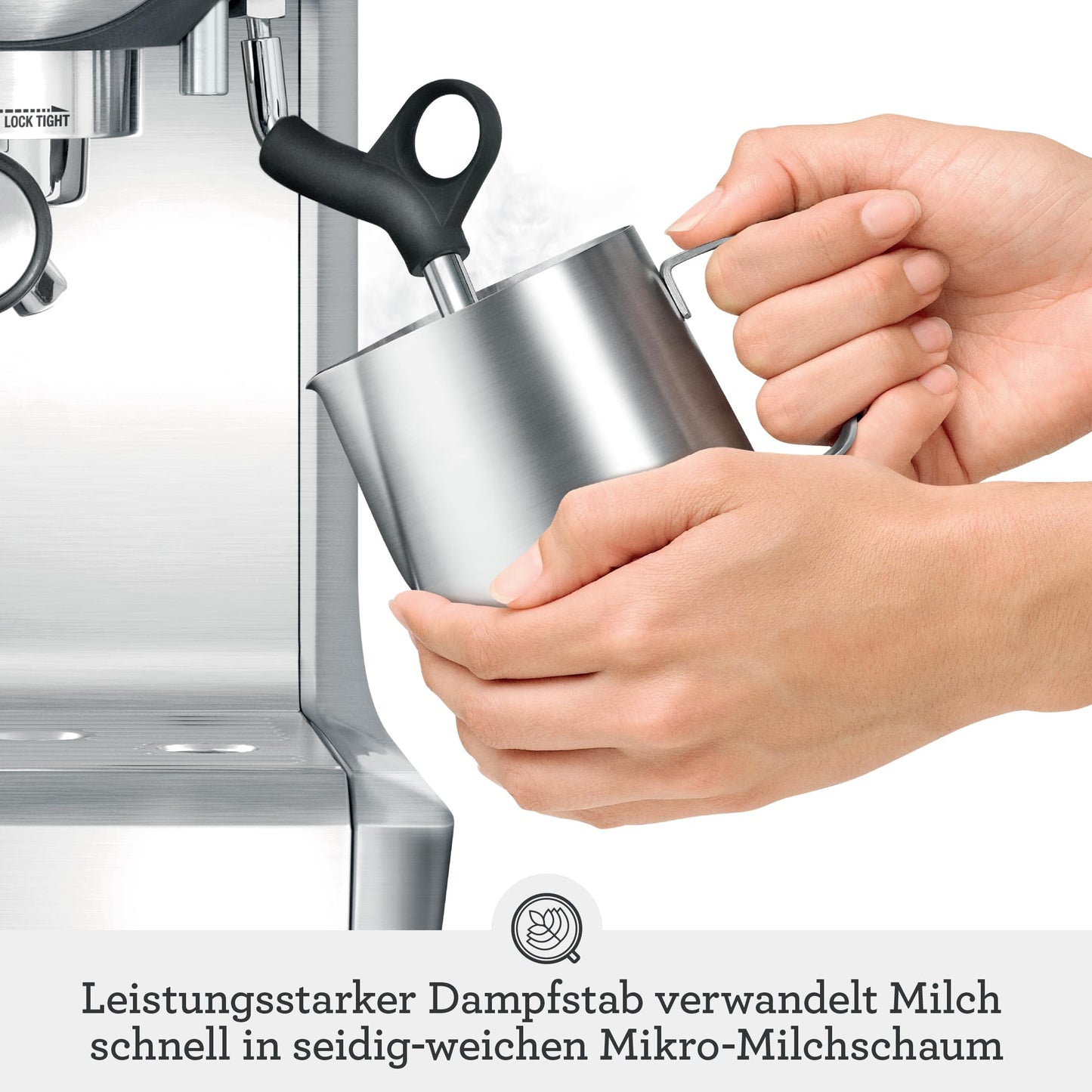 Sage - The Barista Express - Coffee machine with manual milk frother & integrated grinder - 16 grind settings, automatic grinding, customizable milk foam - Black Truffle