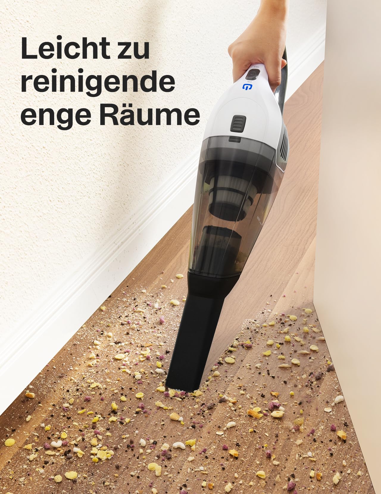 Handheld vacuum, powerful, portable, lightweight, cordless handheld vacuum with 25-30 minutes of long runtime, rechargeable battery, and fast charging for car, carpet, stairs, pet hair.