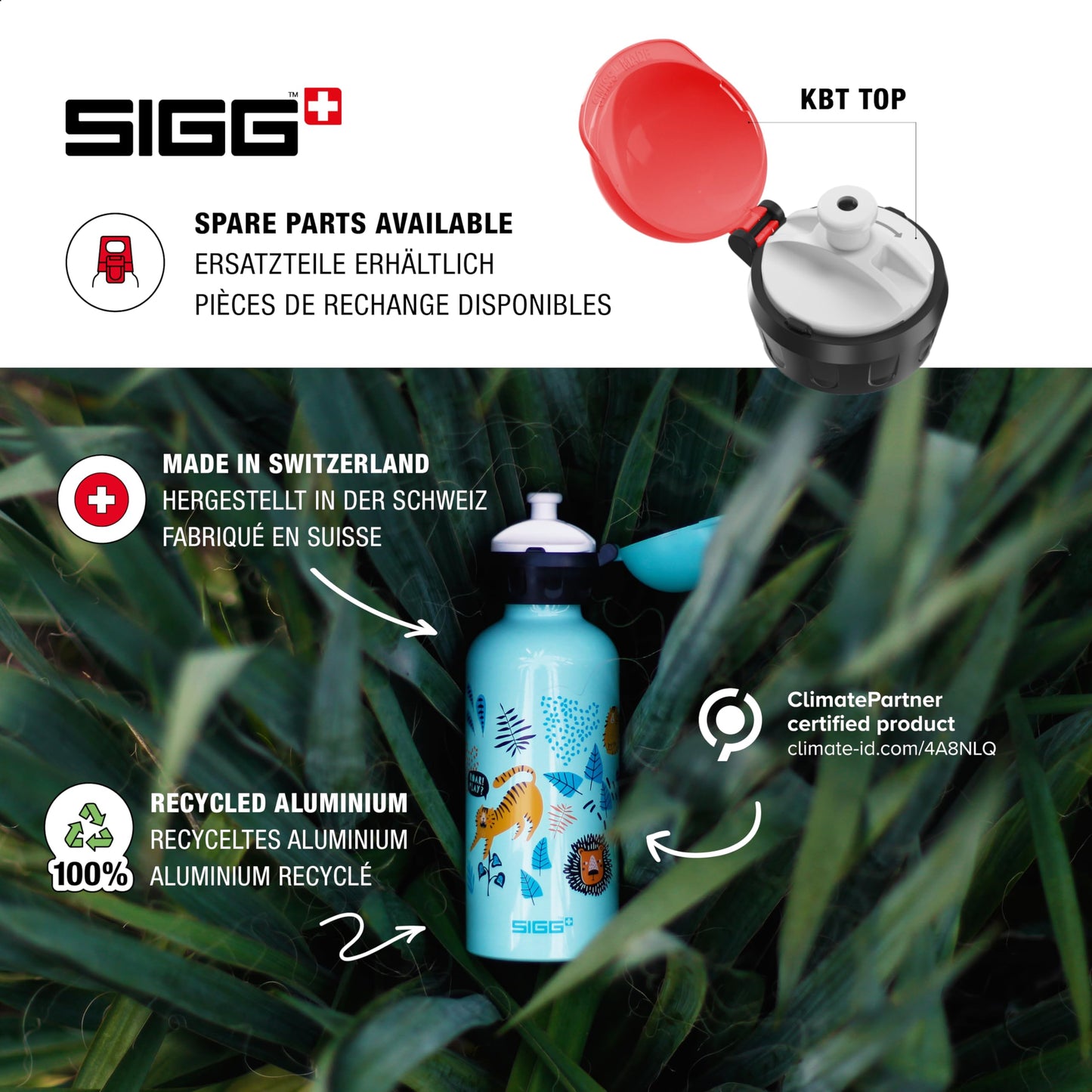 SIGG Cars Speed Kids Water Bottle (0.4 L), non-toxic with leak-proof lid, stylish aluminum water bottle.