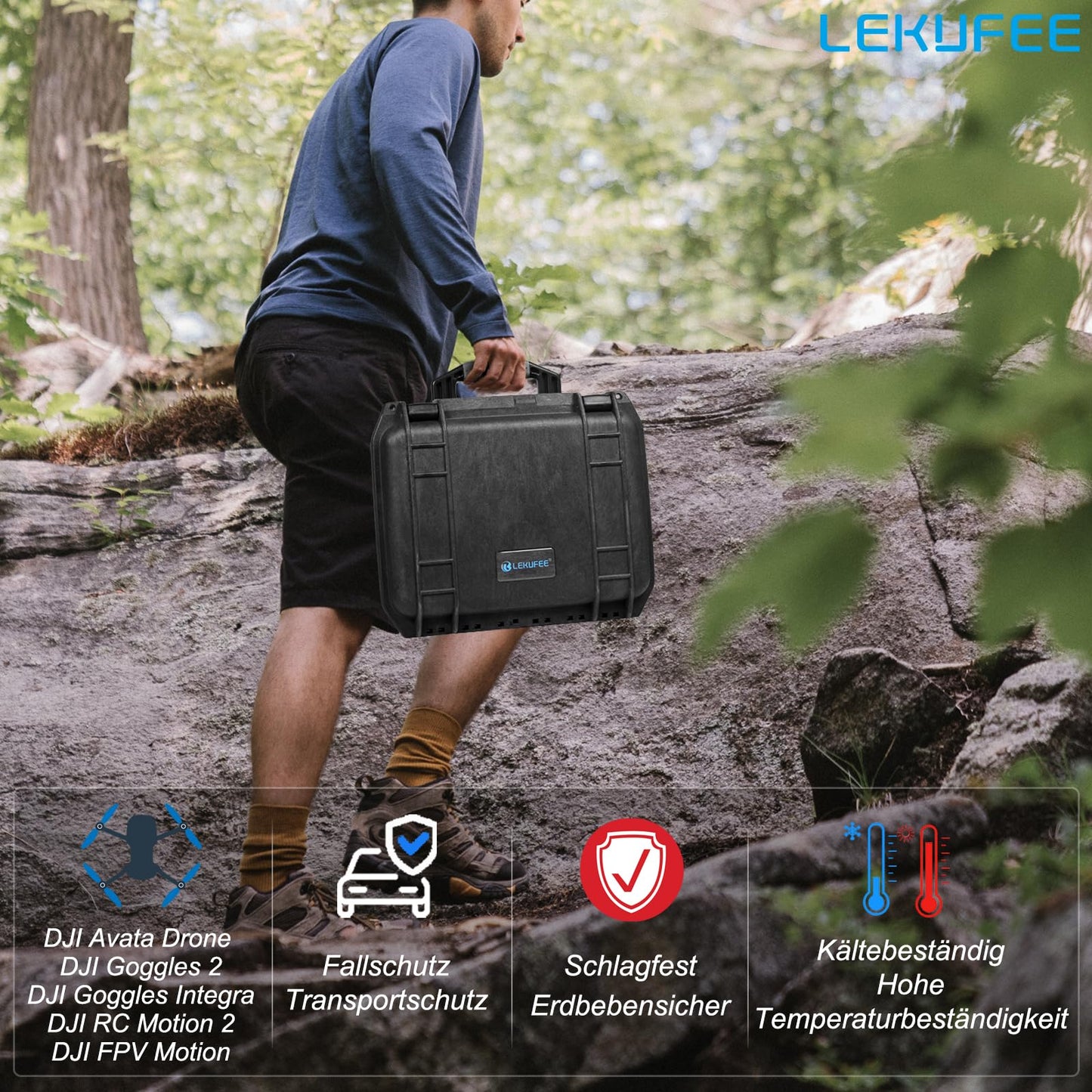 LEKUFEE waterproof carrying case for DJI Air 1/DJI Goggles 2/DJI Goggles Integra/DJI RC Motion 2 and DJI Air accessories (Case only) (Not for DJI Air 2)