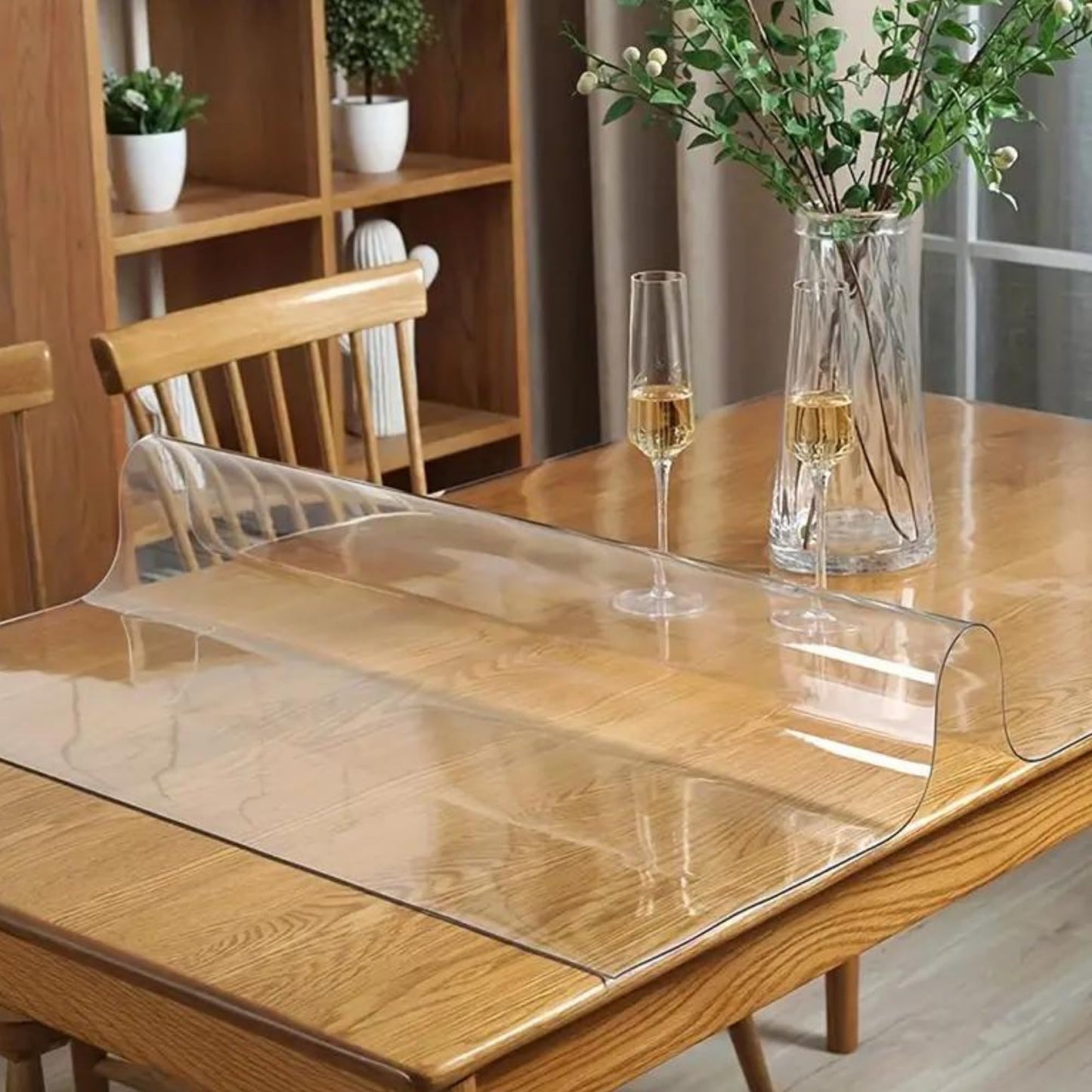 Mayda table cover clear 1.8 mm - crystal clear table protection film - various sizes, custom cuttable - PVC film for table - versatile and washable tablecloth