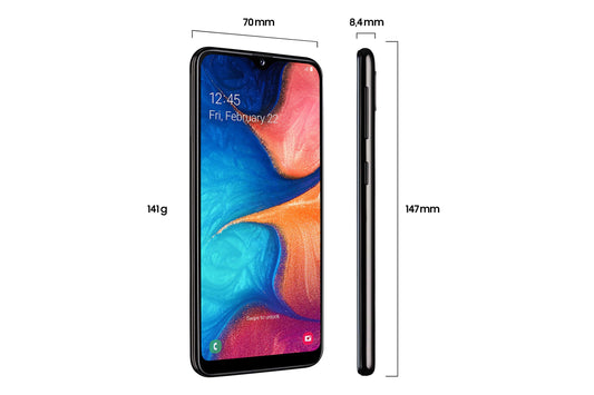 Samsung Galaxy A20e Smartphone (5.8 inches) 32GB internal storage, 3GB RAM, Dual SIM, Black) - German Version