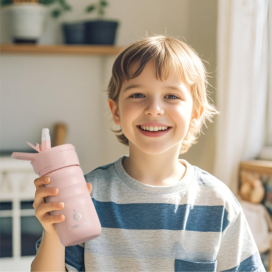 IDEUS Kids Water Bottle, 360ml, Stainless Steel, Insulated Water Bottle for Kids, Toddler Cup with Straws, Leak-proof, Vacuum Double-Wall Bottle, Kids Water Bottles for School