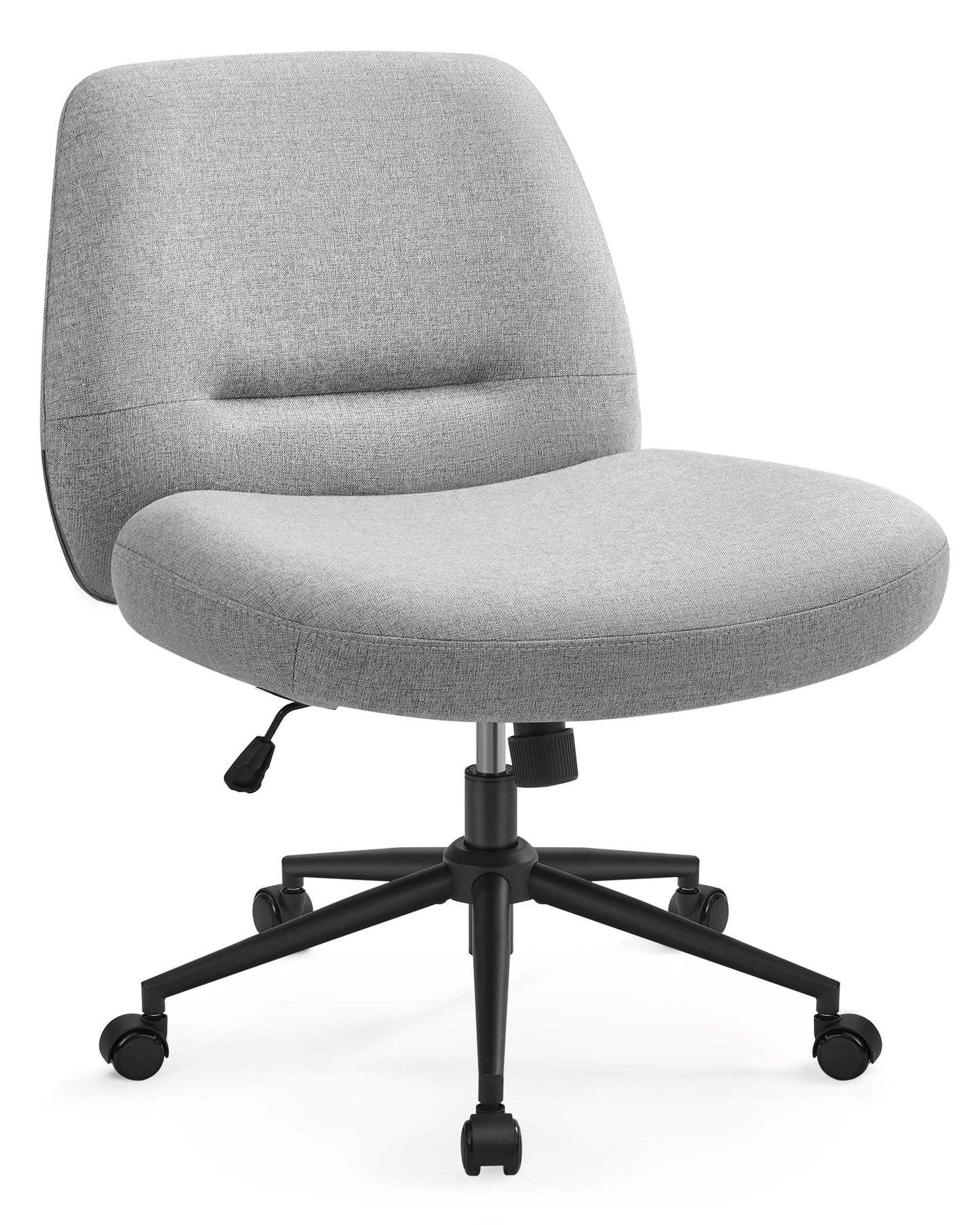 SONGMICS HOME Sewing Chair, Vanity Chair, Swivel Chair without Armrests, Office Chair, wide seat, modern design, with base, adjustable height, rocking function, Dove Gray OBG047G01