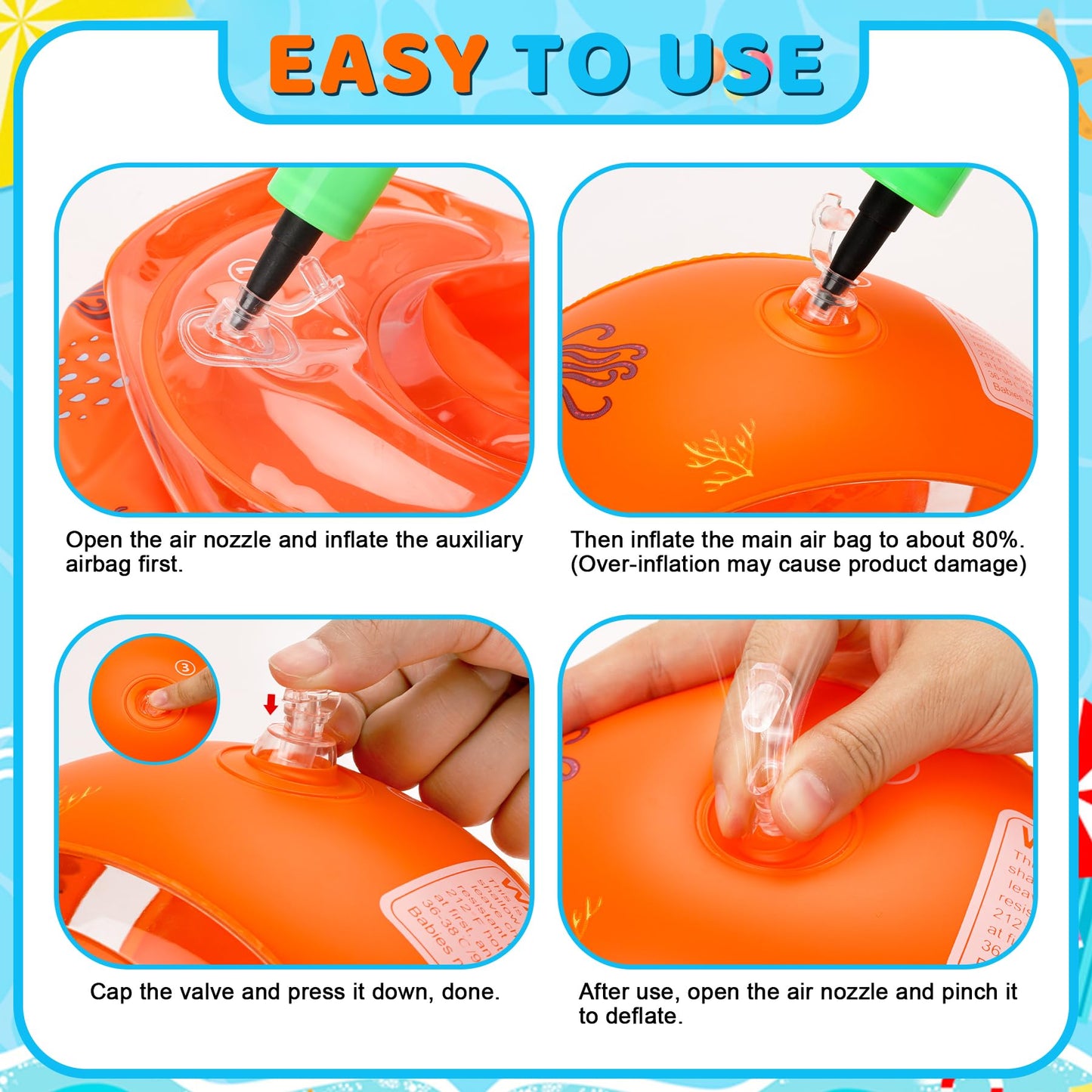 Swim floaties for kids 6-14 years, swim aid for babies from 6 years, recommended weight 20-40 kg, swim aids and safety devices for beginner boys and girls.