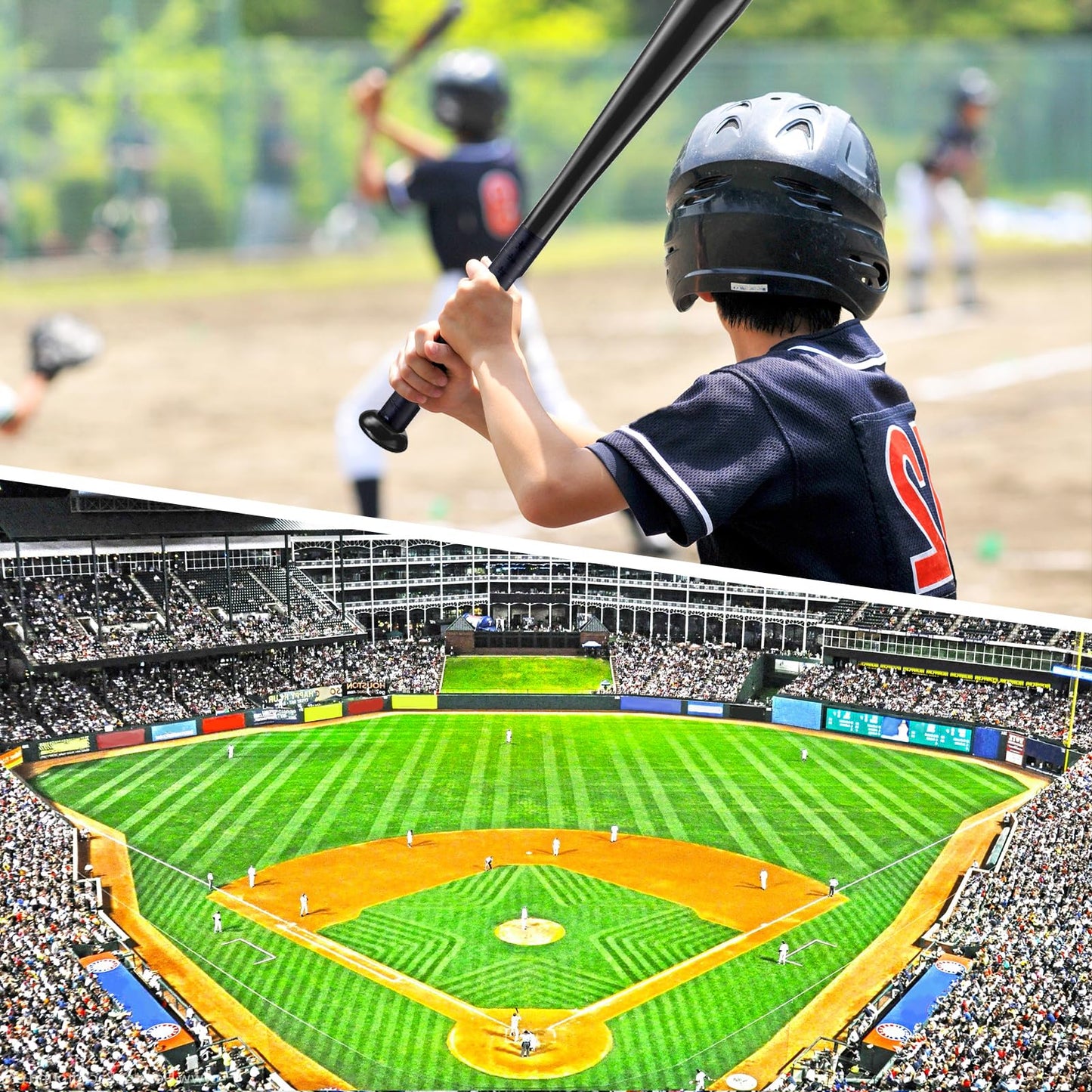 Queiting 82cm baseball bat steel baseball bat baseball bat softball sports equipment for daily leisure and athletes (aluminum, weight 405g, black)