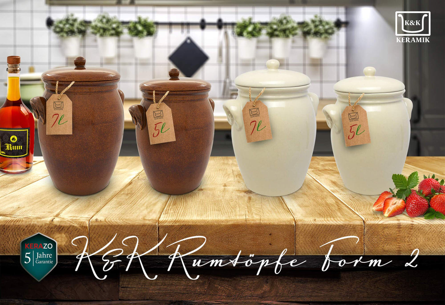 Original K&K Rum Pot 7.0 liter - Form 2 / Multi-purpose pot / Ceramic pot