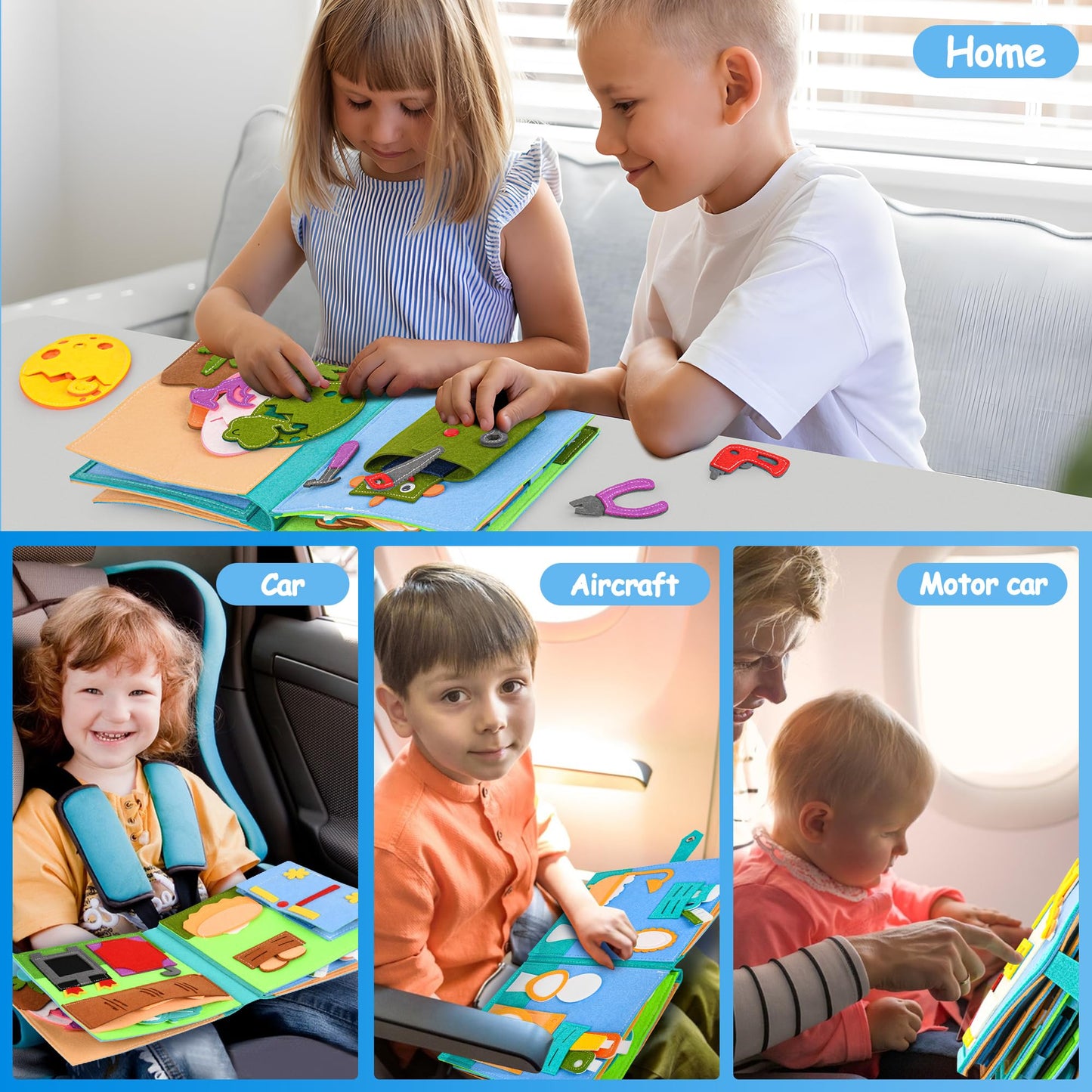 Quiet Book 2 years | Montessori toy for 1 year olds for motor skills | Sensory toy for 1-6 year olds, gift for girls and boys...