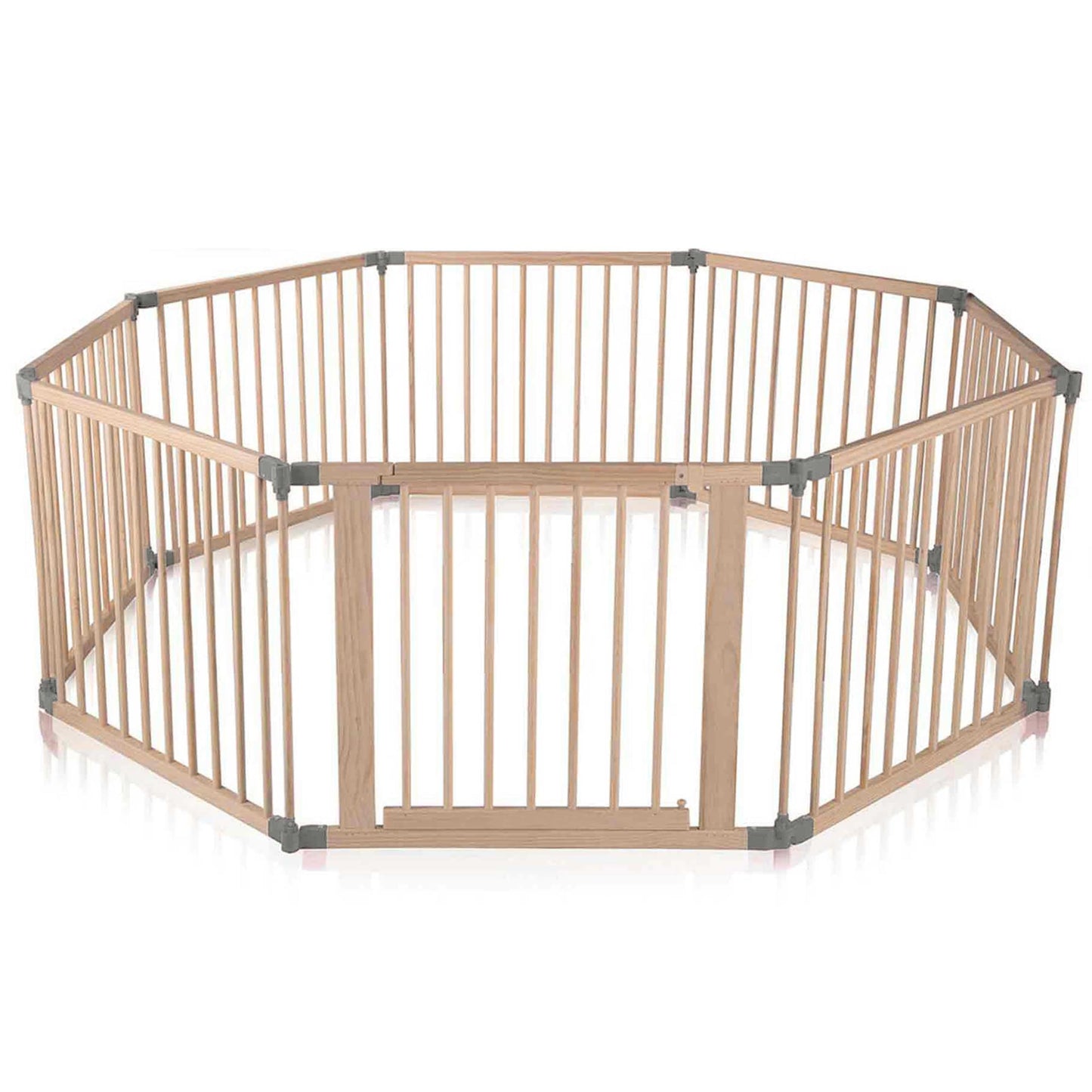 Baby Vivo XXL Playpen Play Yard Baby Safety Gate Crawling Fence Wooden with Door - adjustable - 8 elements PREMIUM Gray
