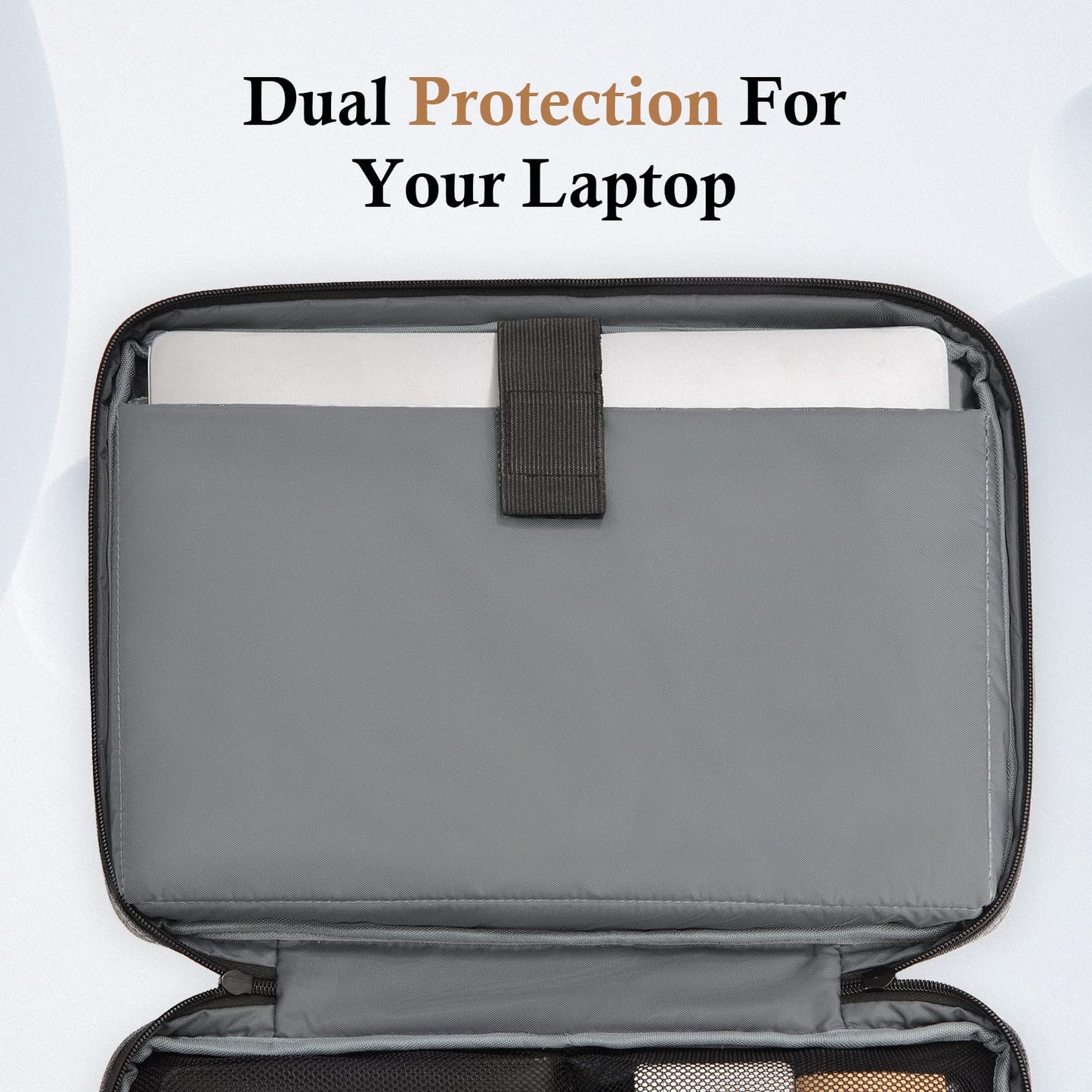 Bagasin Laptop Sleeve Case, 15 15.6 16 Inch TSA Laptop Bag Protective Cover Waterproof with 4-layer Protection, Computer Carrying Case for MacBook, HP, Dell, Lenovo, Asus Notebook