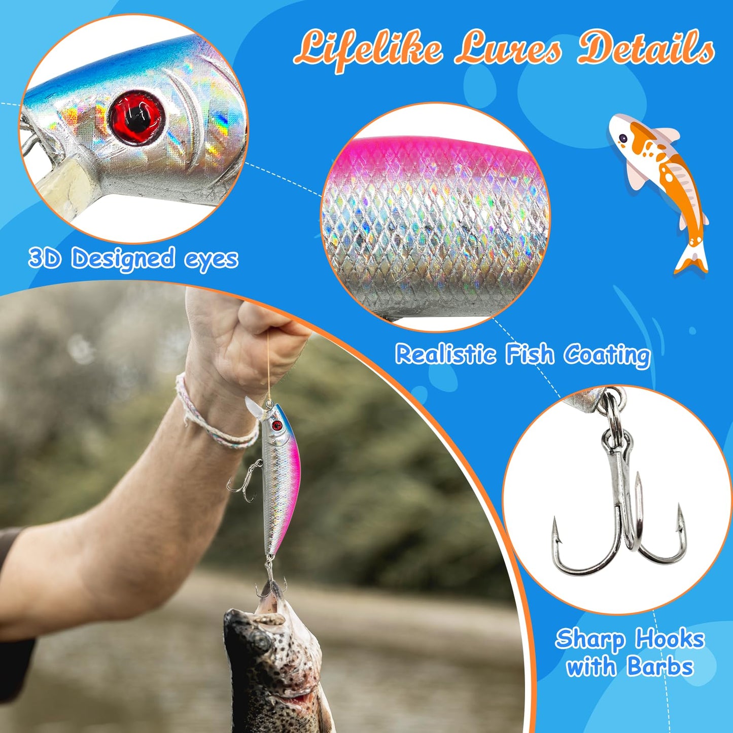 Angel Advent Calendar 2024 Men, Christmas 24 Days Angel Calendar Fishing Bait for Adults Teenage Boys Kids, Christmas Calendar Fisherman's Fishing Lures Angler Gift Fishing Set