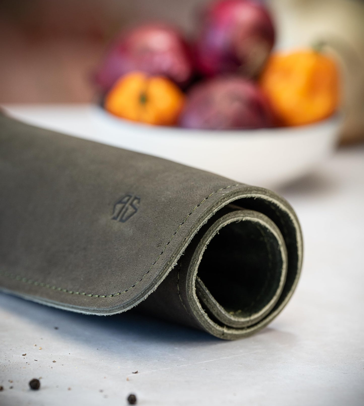 Angus Stoke Knife Bag Chef Knife - Premium Leather Chef Knife Roll Large - Knife Bag Chefs - Chef Bag Noah (Olive Green)