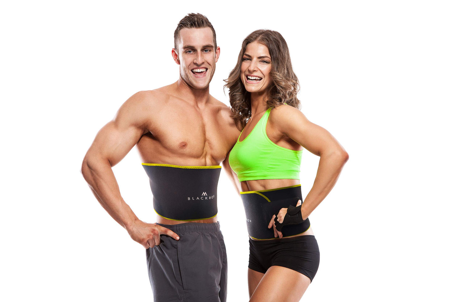 BLACKROX Trimm Your Waist Fitness Belt Comparison Winner Women & Men, Sweat Belt for Fat Burning, Premium Fitness Belt Adjustable Sauna Belly Belt for Weight Loss (Yellow, M)