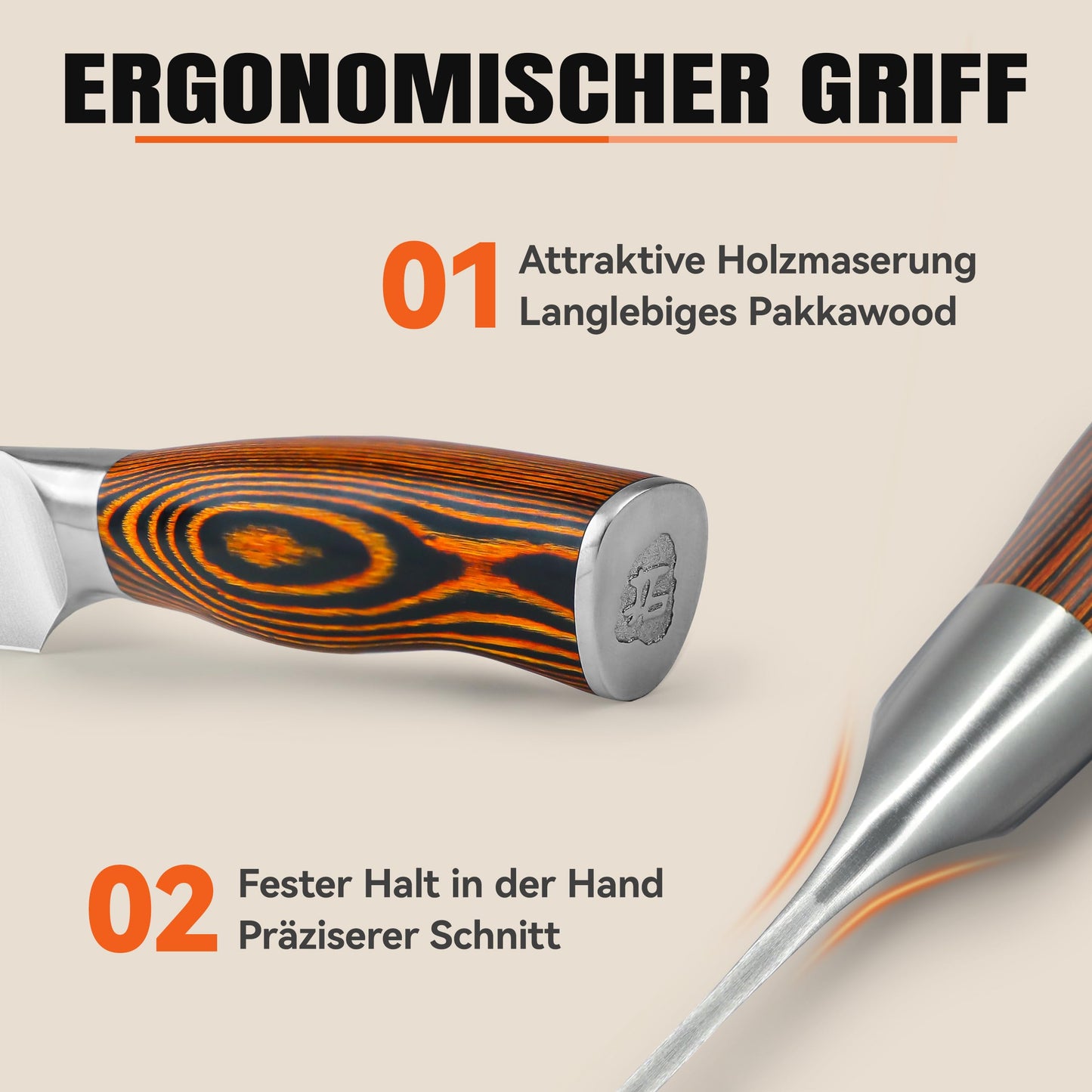10cm vegetable knife, sharp paring knife, small kitchen knife made of high carbon German stainless steel, rust-resistant kitchen utensil, luxurious gift box included - Fiery Phoenix series