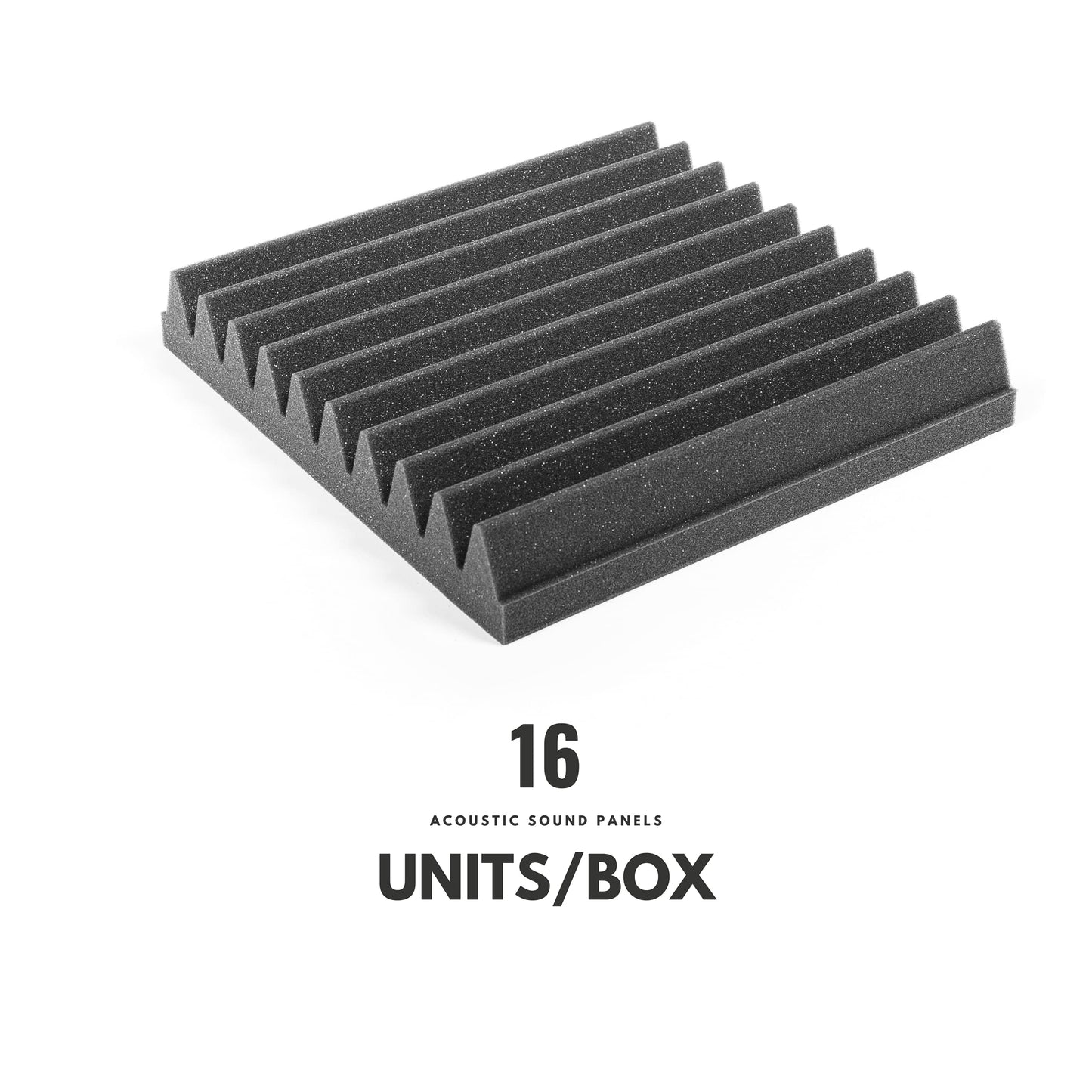 ACOUSPANEL Acoustic Foam Acoustic Panels Flame Retardant, Soundproofing Wall Sound Absorbers Anthracite Gray Uncompressed In Vacuum (30x30x5cm / 16 Pieces)