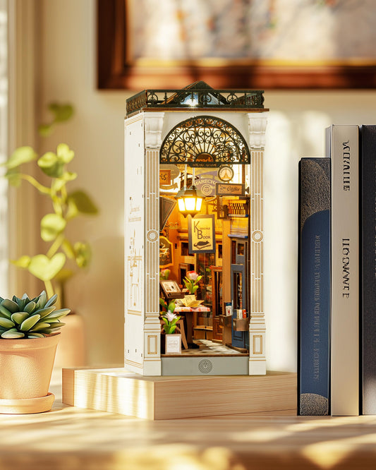 Rolife Book Nook Kit for adults DIY Miniature House with light for bookshelf library decoration arcade dating 3D puzzle wooden bookends adult Booknook
