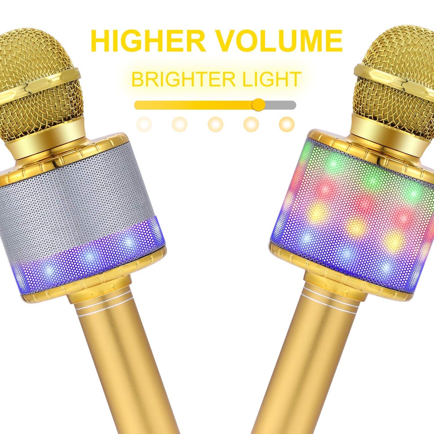 Fede Karaoke Microphone, Wireless Bluetooth Microphone for Kids, Fun Gifts Toy for Teenage Girls Boys, Portable KTV Speaker Recorder for Smartphone PC