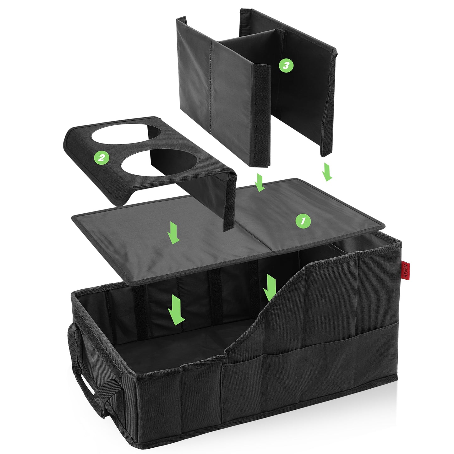 YOOFAN Car Organizer with Cup Holder, for Passenger Seat, Car Seat Organizer Front and Back with 9 compartments for Travel Kids.