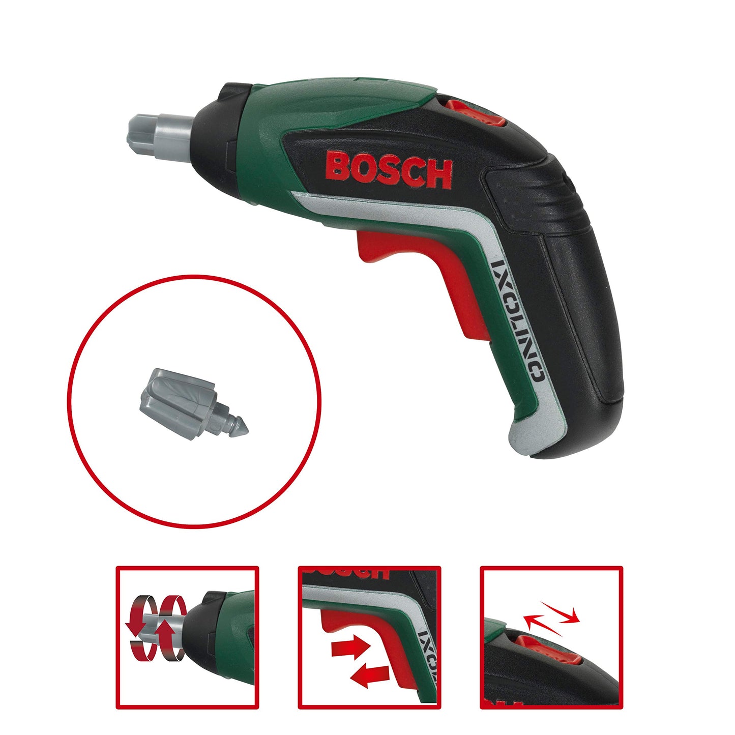 Theo Klein 8394 Bosch Ixolino Case | Comes with hammer, wrench, and more | Battery-operated Ixolino screwdriver | Measures: 26.6 cm x 32 cm x 8.8 cm | Toy for children ages 3 and up