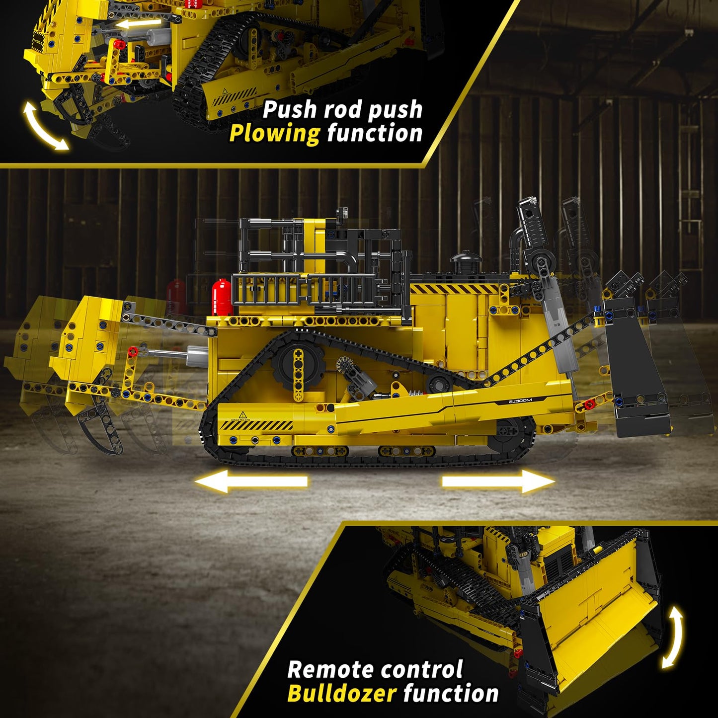 Mould King Technic Bulldozer, with remote controlled construction toy, 2.4 GHz RC truck kit, motorized technical vehicles (1508 pieces)
