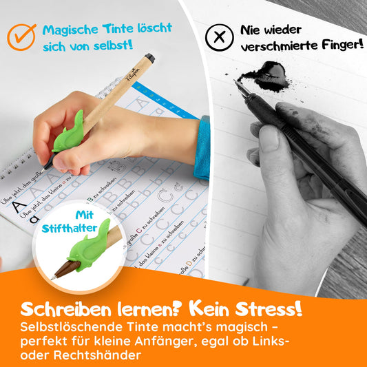 Filapen® Magic Preschool Workbooks for Ages 4+ - 5 Practice Books + Pen (reusable) - Learn to Write & Count, Practice Letters & Numbers - For Left-Handed and Right-Handed individuals