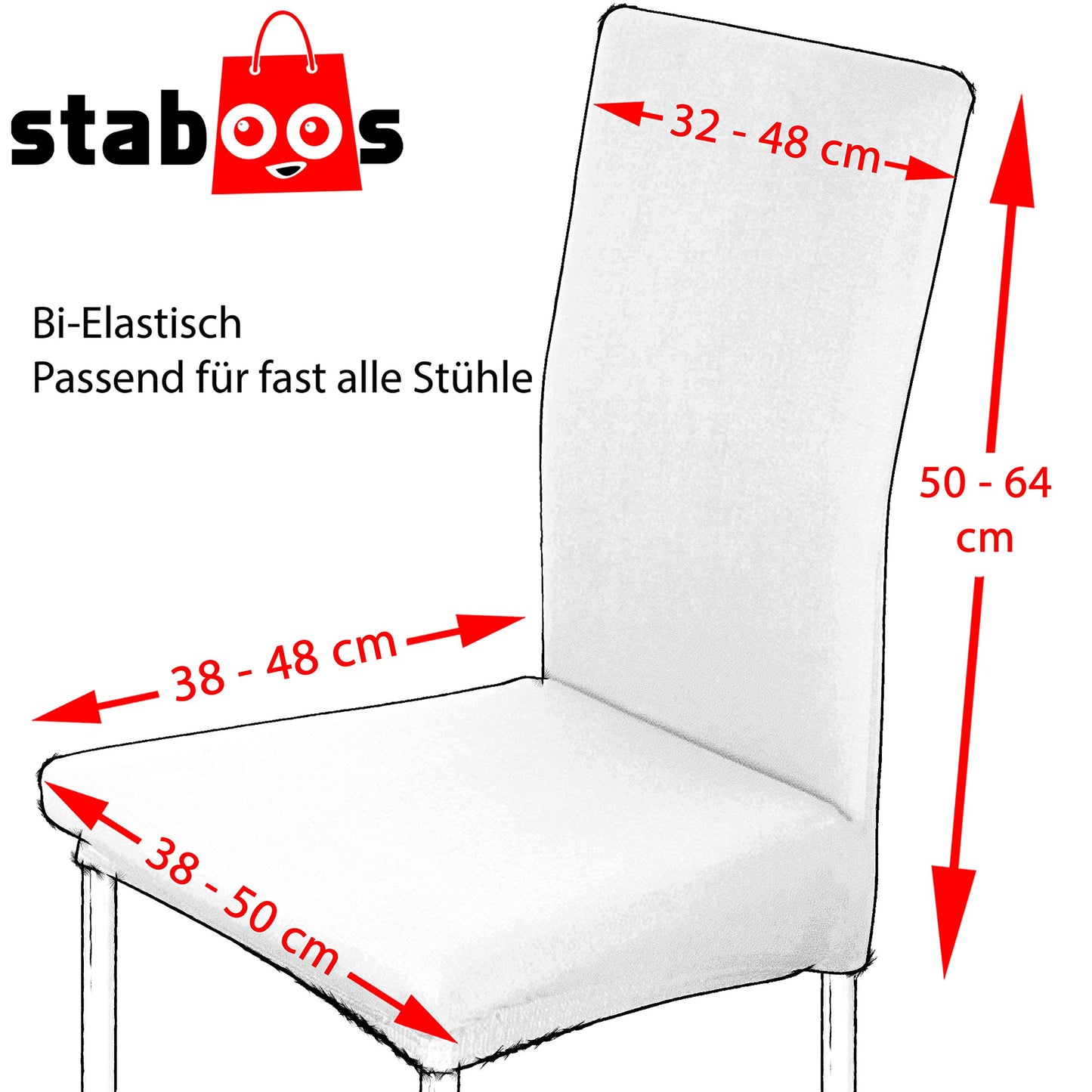 Staboos chair covers 6-piece set - High-quality and elastic chair covers for swing chairs - Easy-care chair covers & covers for chairs - Perfect chair cover 6-piece set - ÖKO TEX certified - Dark gray