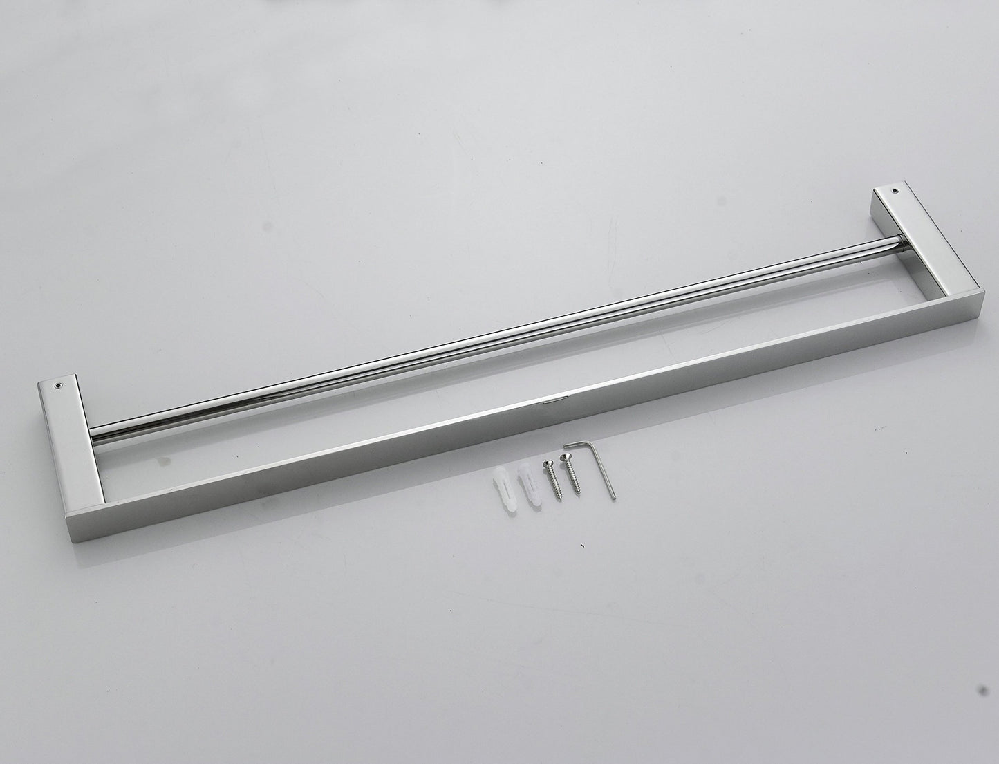 Bathroom toilet double 40cm towel bar wall mounted, stainless steel - polished stainless steel, BA8502C-40