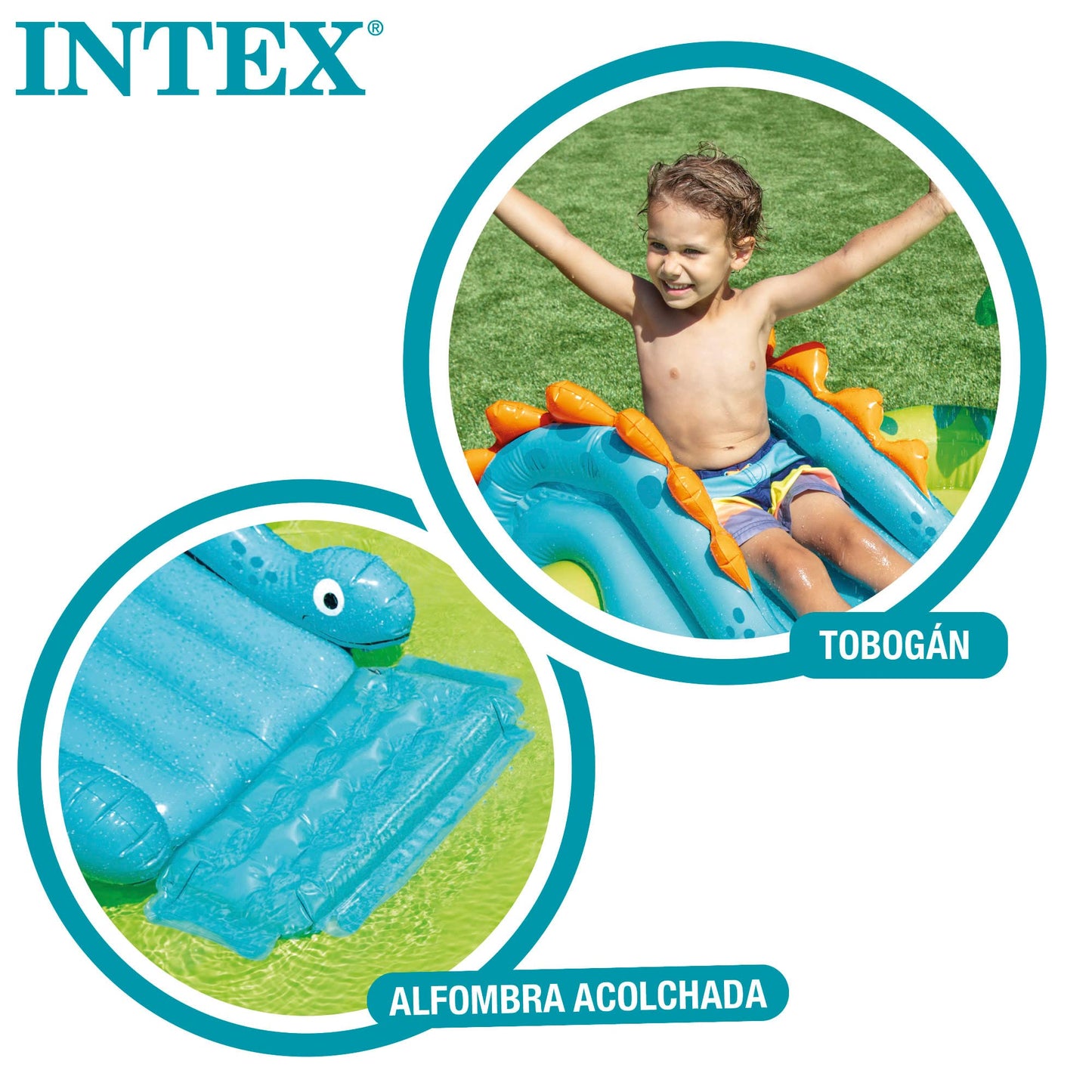 Intex 57166NP Playcenter Small Dino Dinosaur Inflatable Play Field, Multicolor