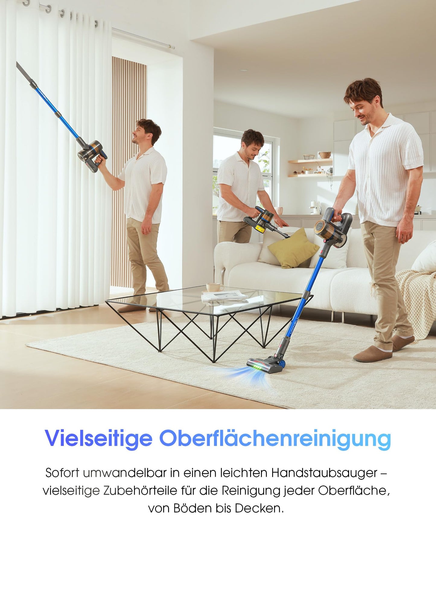 UNINELL Home UV1 Cordless Vacuum Cleaner 45000Pa/450W/60Min, with LED display, Anti-Tangle Brush, and super quiet operation. Ideal for carpet, hard floors, and pet hair.