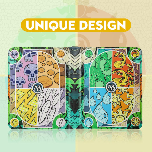 TCGUARD Collectible Card Album for MTG, holds 900 cards, MTG Binder for standard cards, card collecting album for YGO/PTCG game cards for kids (9 compartments, colorful)