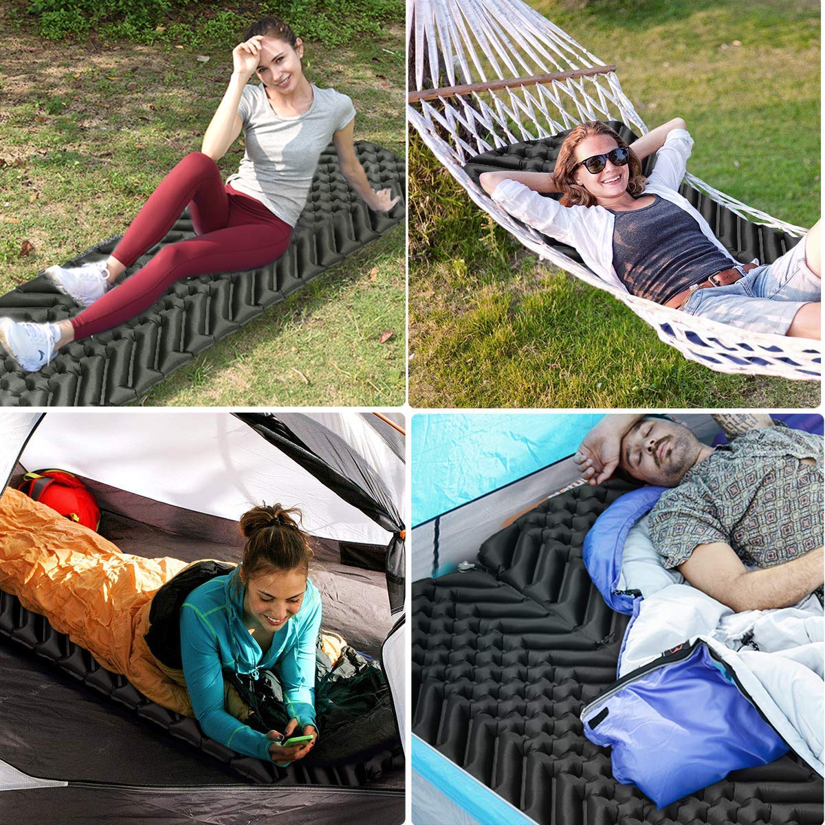 Camping Outdoor Ultralight Camping Mat Inflatable, Waterproof Foldable Air Mattress, Small Packed Camping Mat Sleeping Pads for Camping Hiking Sports Travel Backpacking