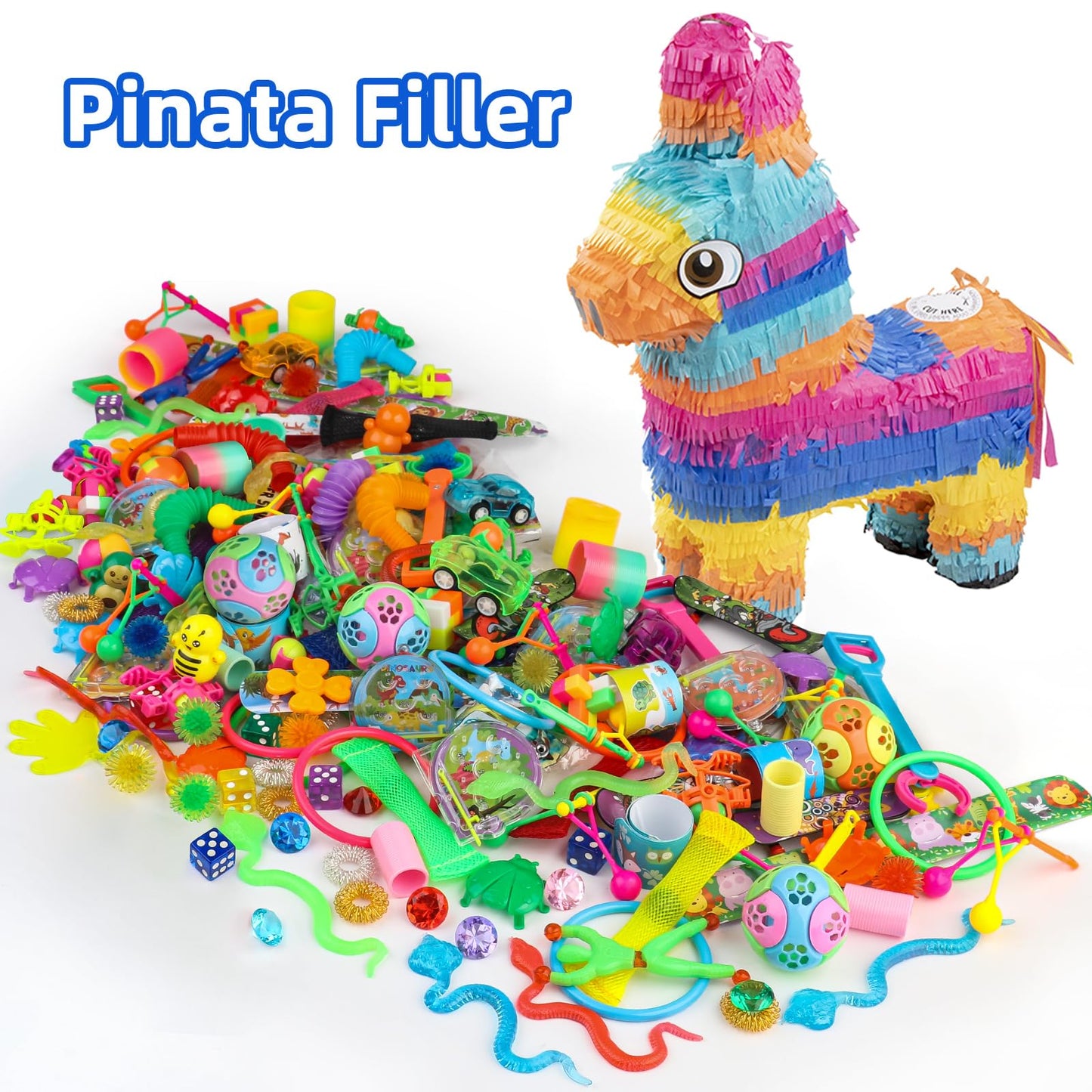 AmyBenton Kids Birthday Party Favor Set, 300pcs Pinata Fillers, Giveaways Kids Birthday, Goodie Bag Kids Birthday, Guest Gift Kids Birthday Girl Boy