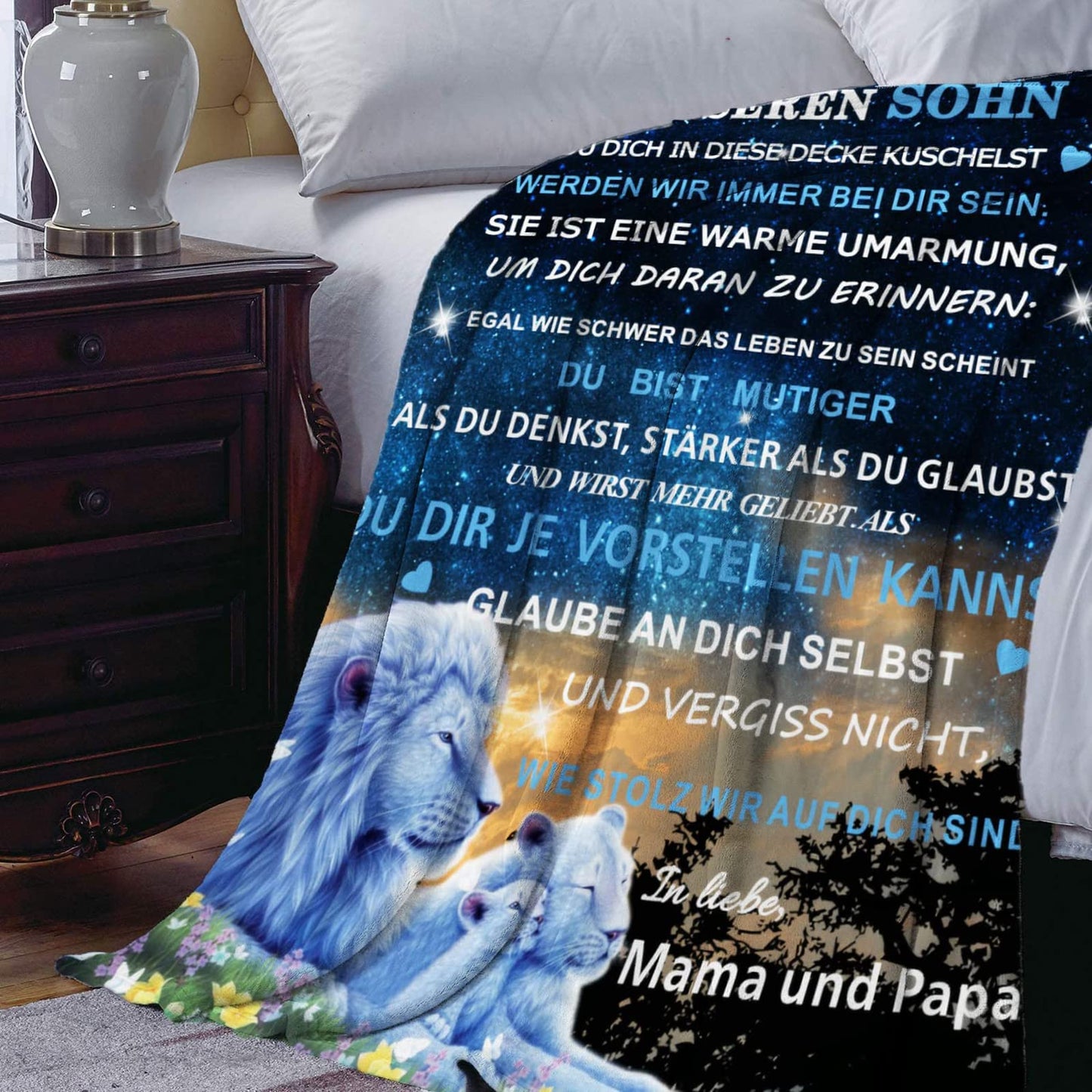WJMSDK Personalized Blanket Gifts for Son from Parents, Cozy Blanket for Our Son from Mom and Dad, 18th Birthday Boy, Funny Christmas Graduation Gifts