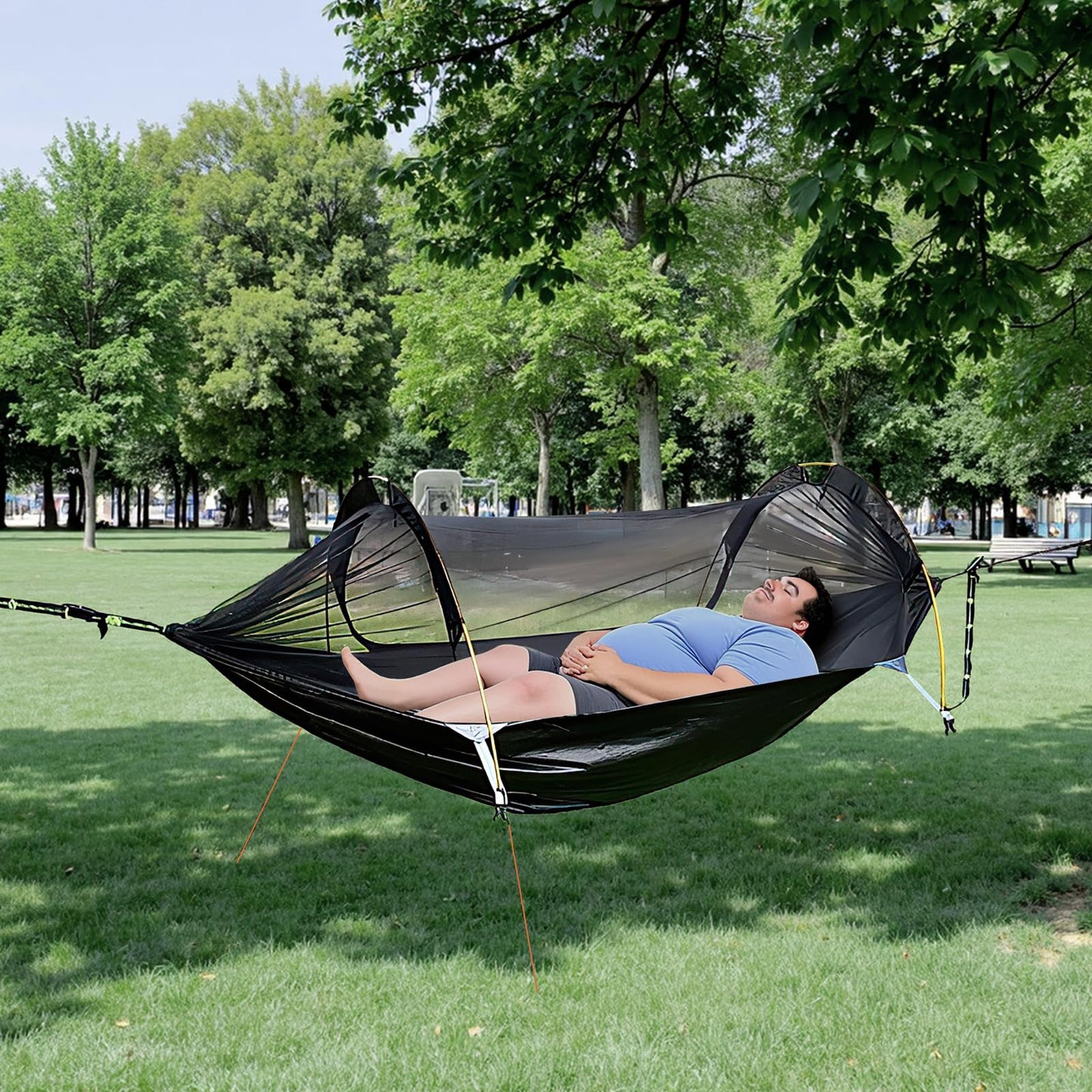 Night Cat hammock tent with mosquito net waterproof rainfly For 1 person hiking camping in backyard garden Wild camouflage Pro