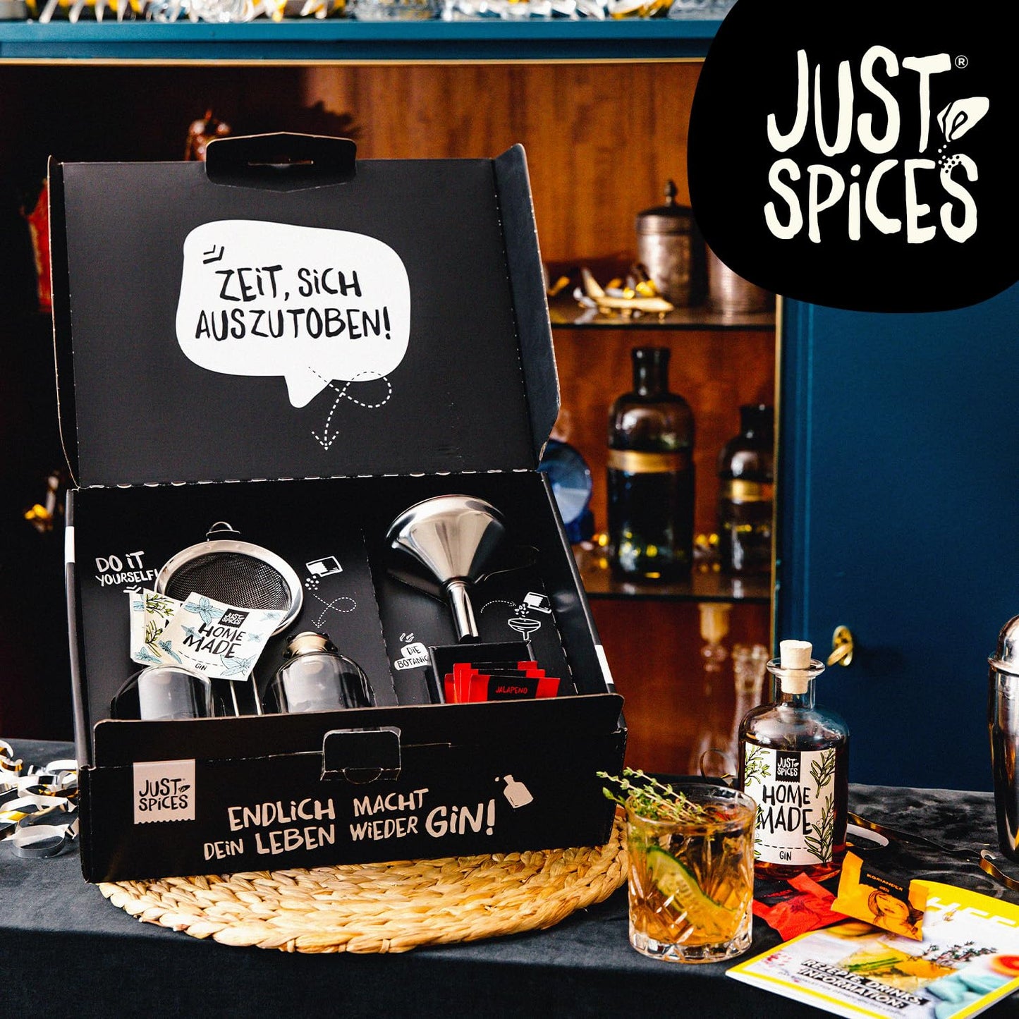 Just Spices Do it yourself Gin Kit | Make your own gin with a personal touch | DIY kit with equipment