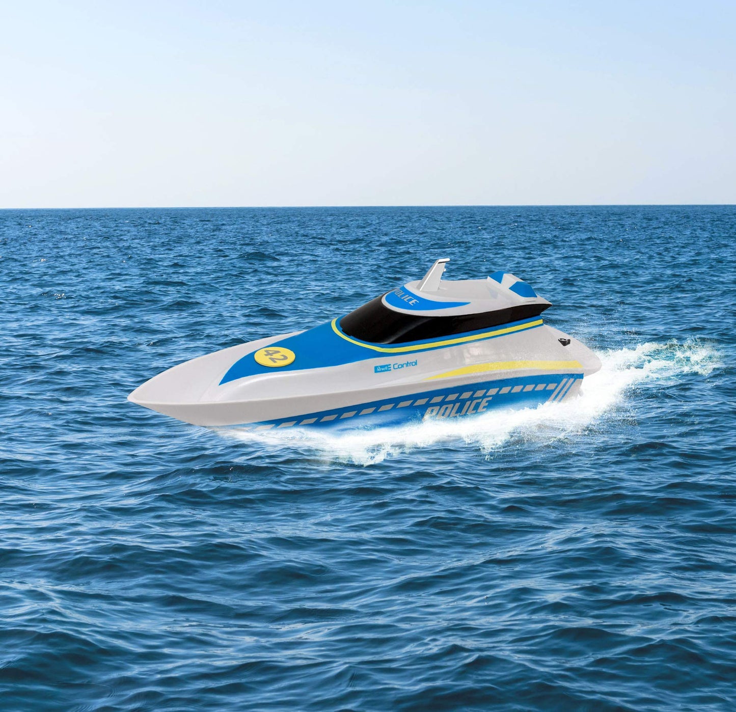 Revell Control Police Boat I Remote-controlled RC boat I for kids and adults aged 8 and up I With Li-ion battery for hours of action I With ergonomic pistol remote control I 2.4 GHz