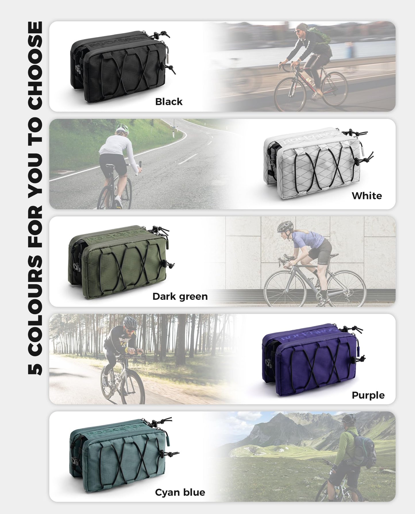 ROCKBROS Bike Frame Bag Bicycle Storage Bag with Shoulder Strap Top Tube Bag 6 Color Road Bike, MTB