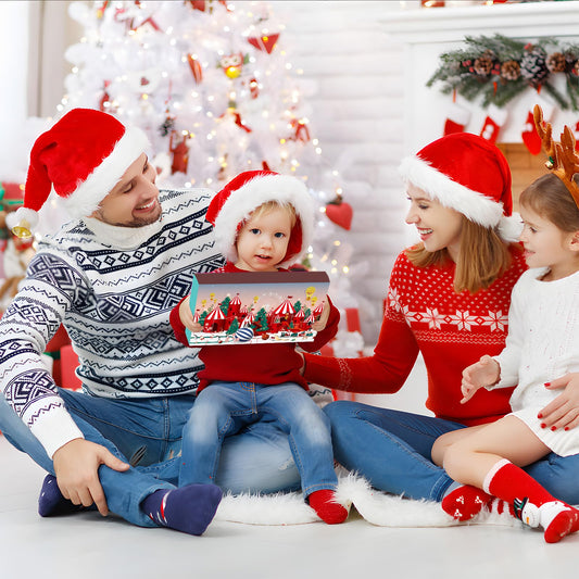 Advent Calendar 2024 Puzzle, 24 Day Christmas Countdown Calendar Puzzle with Metal Brain Teaser for Kids and Adults Challenge (Wooden)