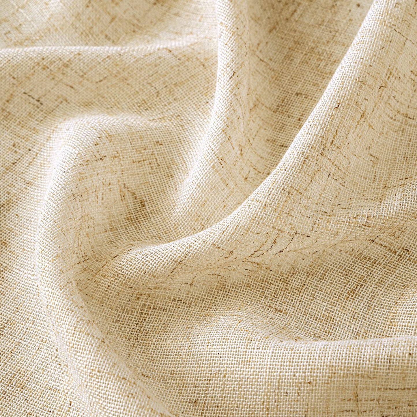 EMEMA curtains Linen curtain with eyelets Voile curtain Linen look Modern semi-transparent for living room decorative curtain children's room tab top curtain kitchen curtains 2 pieces set 140x215cm (WxH) Beige