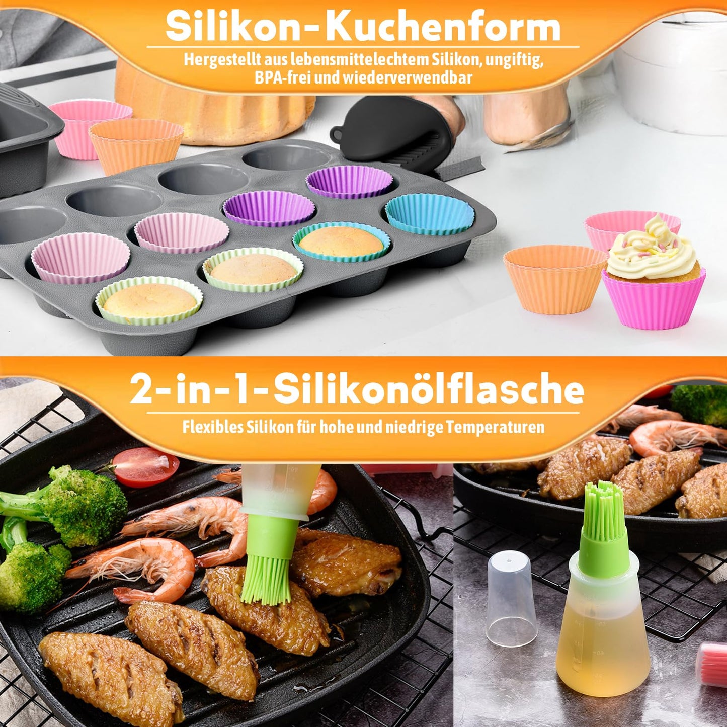 Hot air fryer accessories for Ninja Foodi Flexdrawer 10.4L air fryer AF500EU AF500EUCP, Airfryer accessories 2x5.2L silicone mold for Ninja air fryer, Ninja Flex Drawer accessories.
