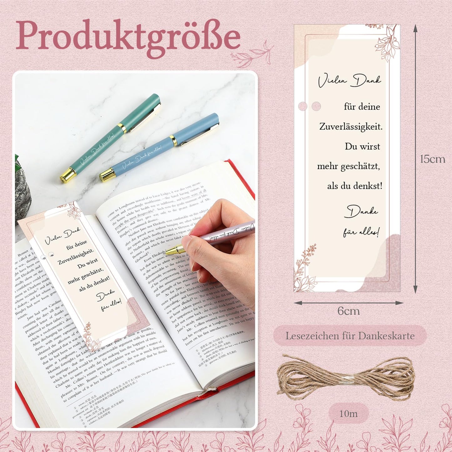 Nezyo 18 Sets Appreciation Gifts for Employees Thank You Gifts for Colleagues Inspiring Pen with Bookmark Card Motivational Gift to Give Team Colleague (Praise)