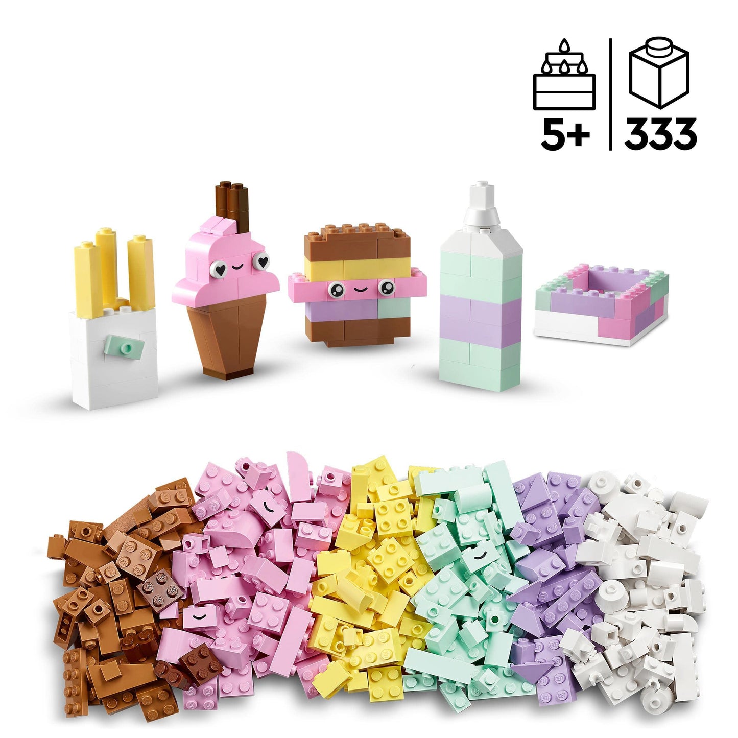 LEGO Classic Large Brick Box, Construction Toy & Classic Pastel Creative Building Set Brick Box, Construction Toy